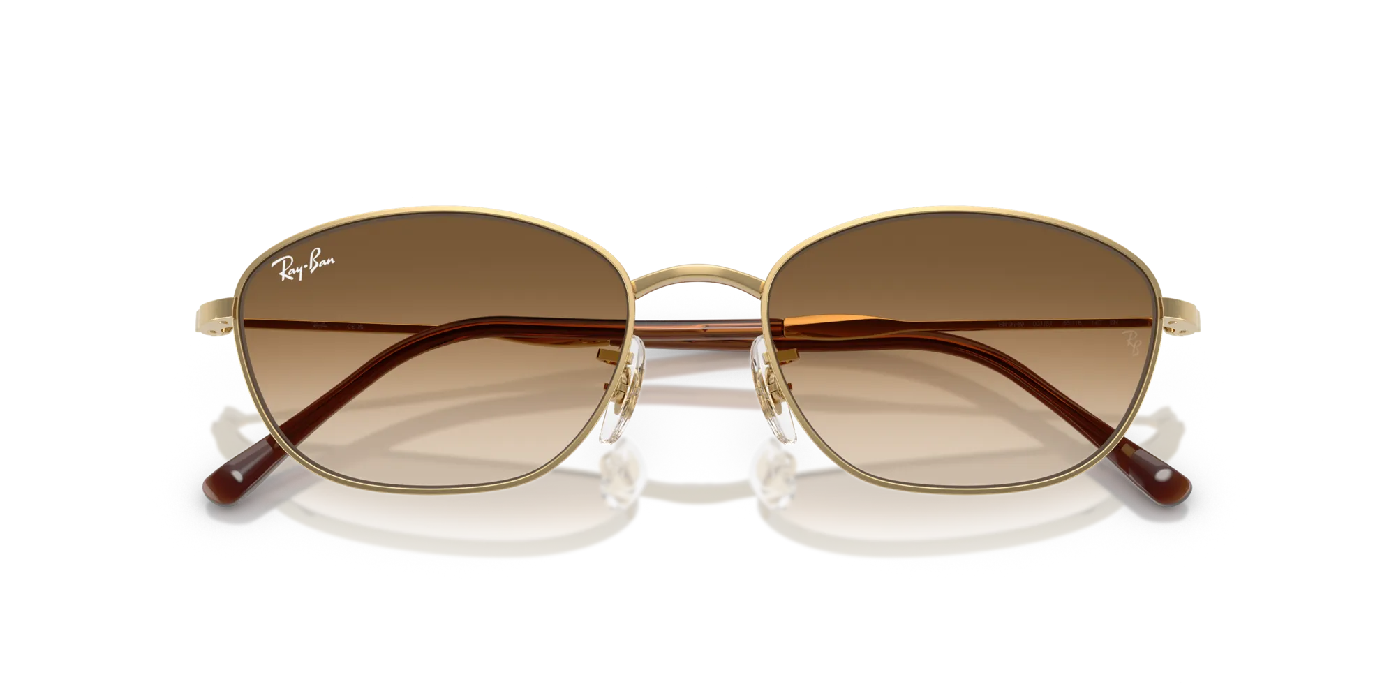 Ray - Ban RB3749 001/51 Occhiali da sole Metallo Oro Marrone Geometrica Normale Sfumato - immagine 2