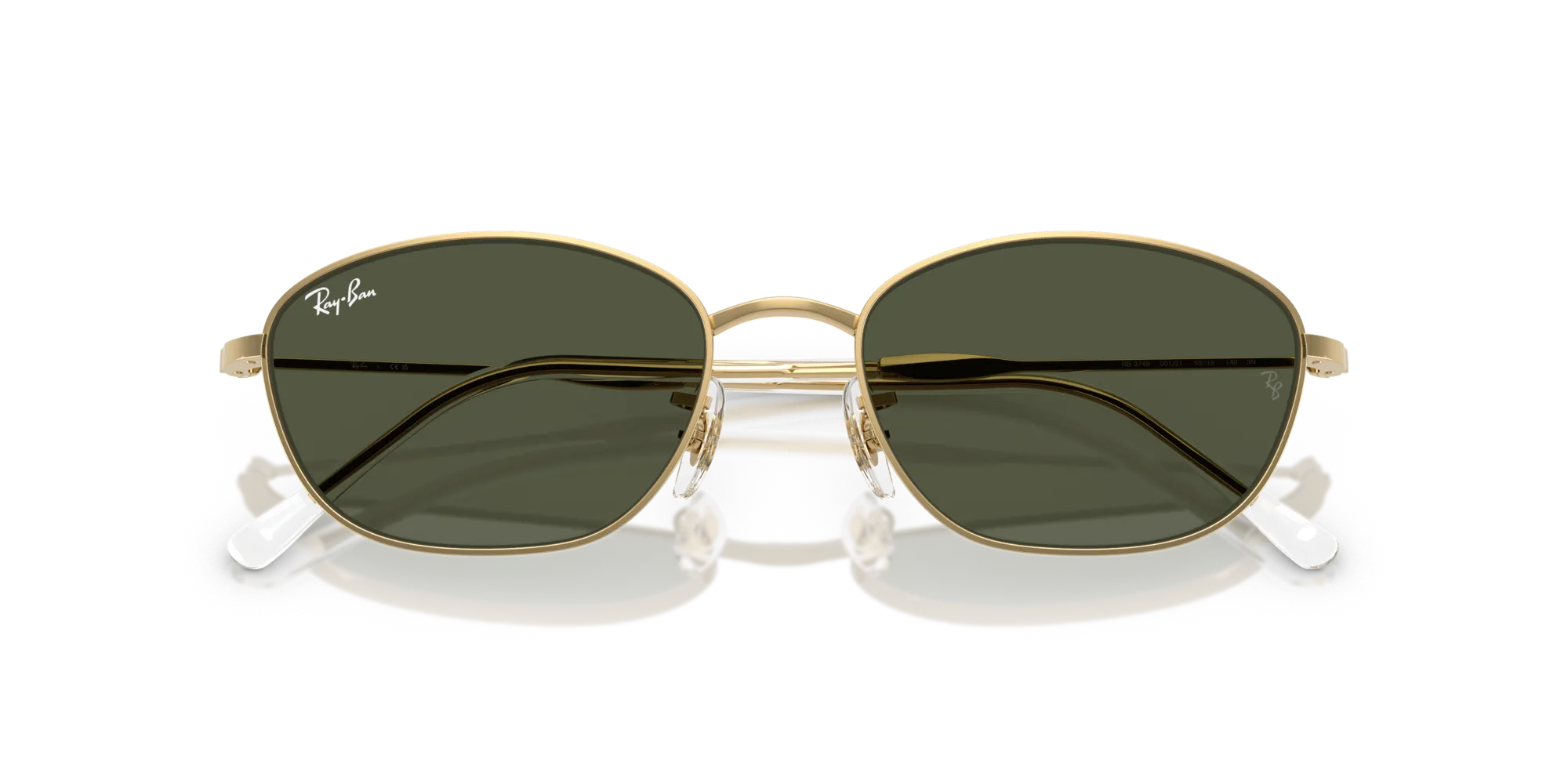 Ray - Ban RB3749 001/31 Occhiali da sole Metallo Oro Verde G15 Geometrica Normale - immagine 2