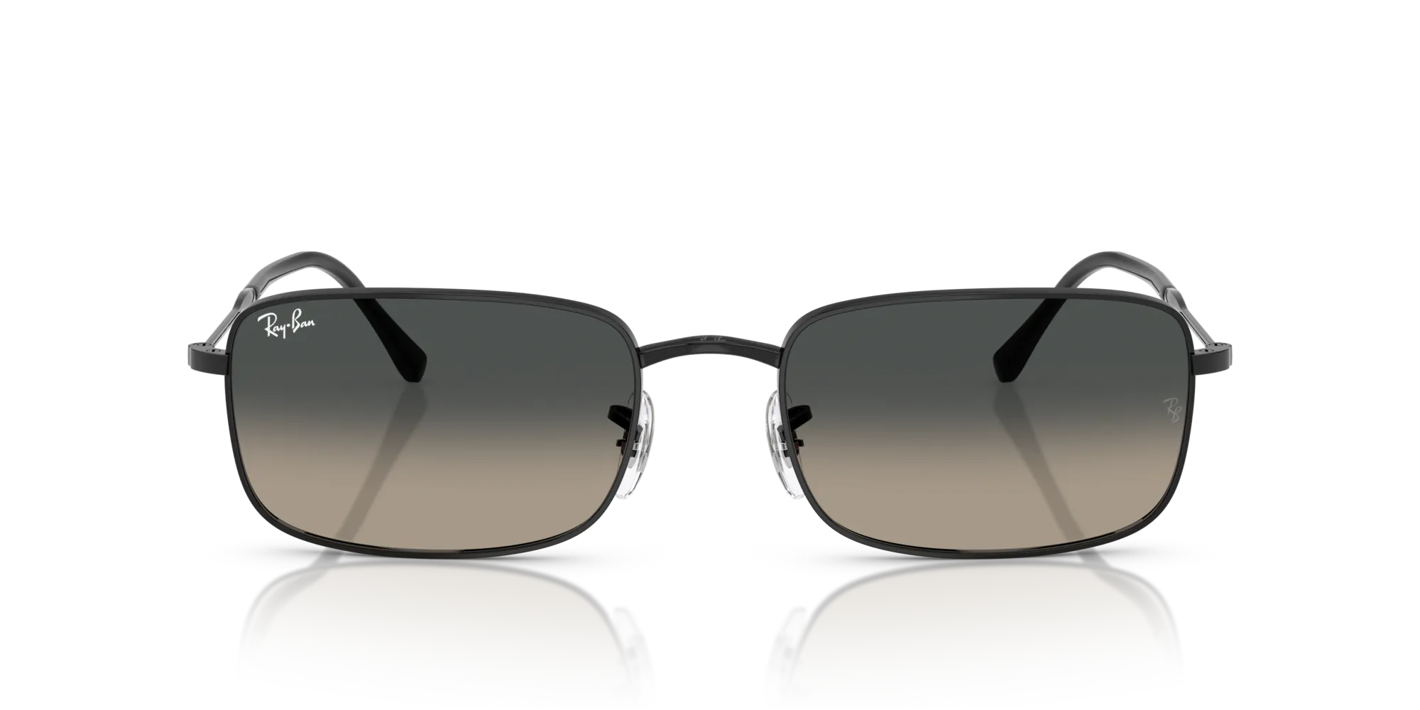 Ray - Ban RB3746 002/71 Occhiali da sole Metallo Nero Grigio Squadrata Normale Sfumato - immagine 3