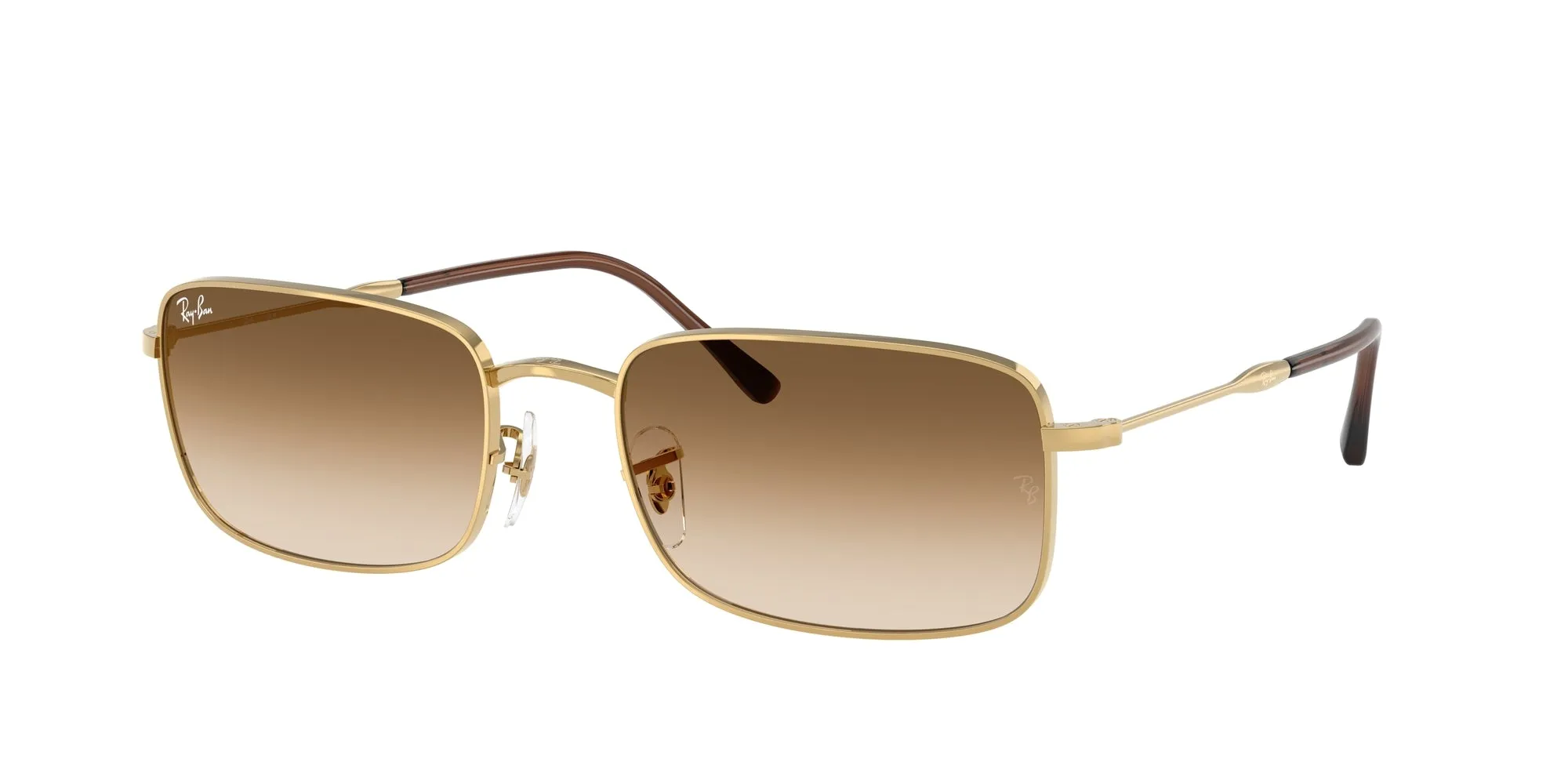 Ray - Ban RB3746 001/51 Occhiali da sole Metallo Oro Marrone Squadrata Normale Sfumato - immagine 1
