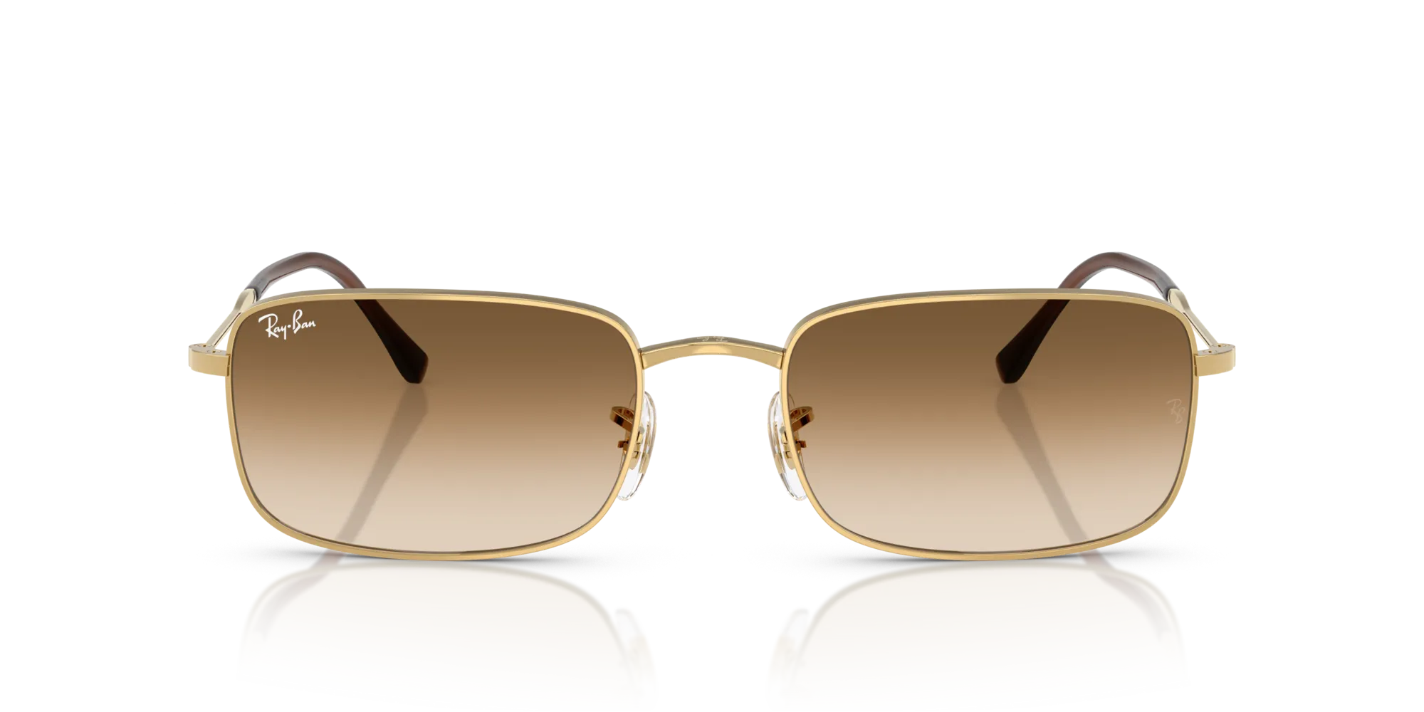Ray - Ban RB3746 001/51 Occhiali da sole Metallo Oro Marrone Squadrata Normale Sfumato - immagine 3