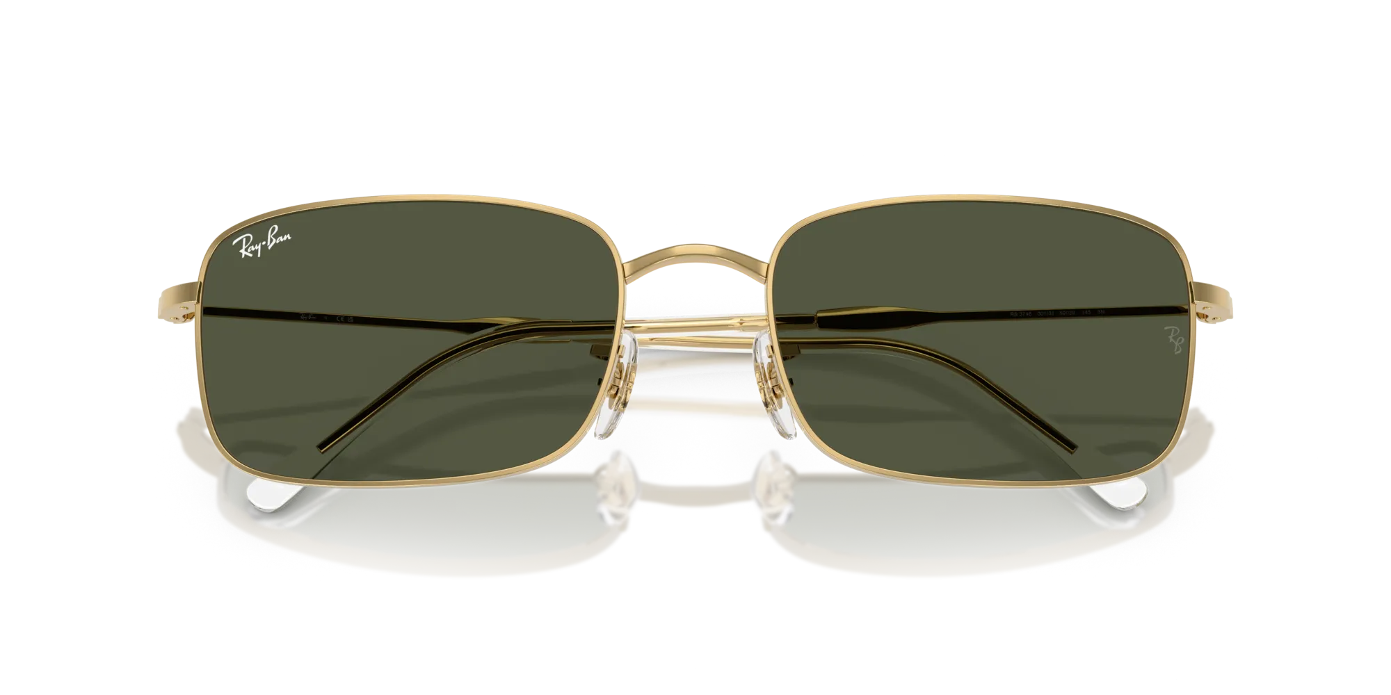 Ray - Ban RB3746 001/31 Occhiali da sole Metallo Oro Verde G15 Squadrata Normale - immagine 2