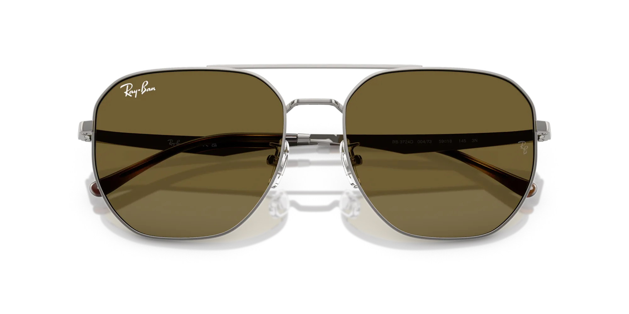 Ray - Ban RB3724D 004/73 Occhiali da sole Metallo Grigio Marrone Geometrica Normale - immagine 2