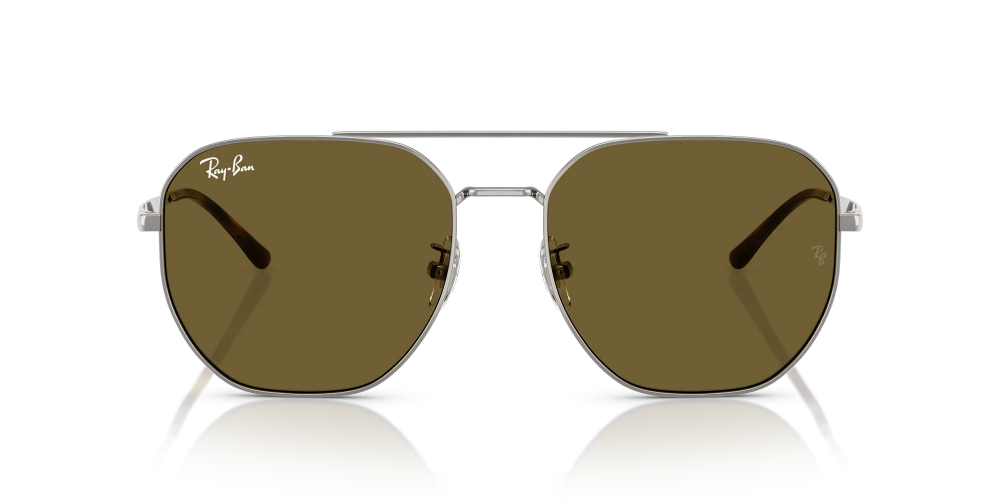 Ray - Ban RB3724D 004/73 Occhiali da sole Metallo Grigio Marrone Geometrica Normale - immagine 3