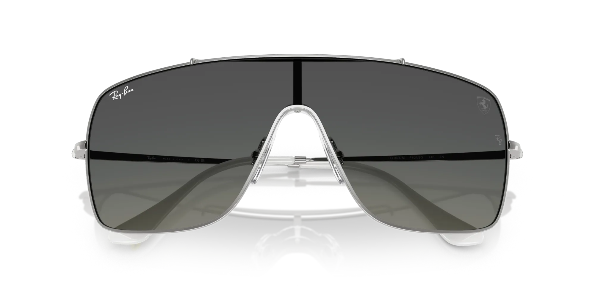 Ray - Ban RB3697M F1048G Occhiali da sole Metallo Argento Grigio Squadrata Normale Sfumato - immagine 2