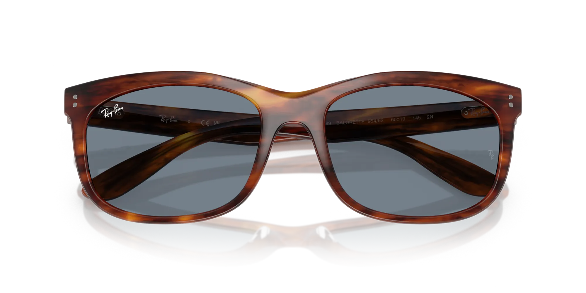 Ray - Ban RB2389 BALORETTE 954/62 Occhiali da sole Acetato Marrone Blu Pillow Normale - immagine 2