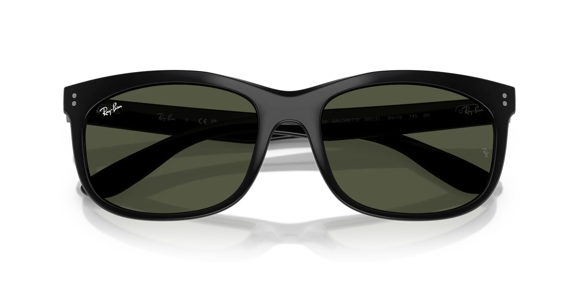 Ray - Ban RB2389 BALORETTE 901/31 Occhiali da sole Acetato Nero Verde G15 Pillow Normale - immagine 2