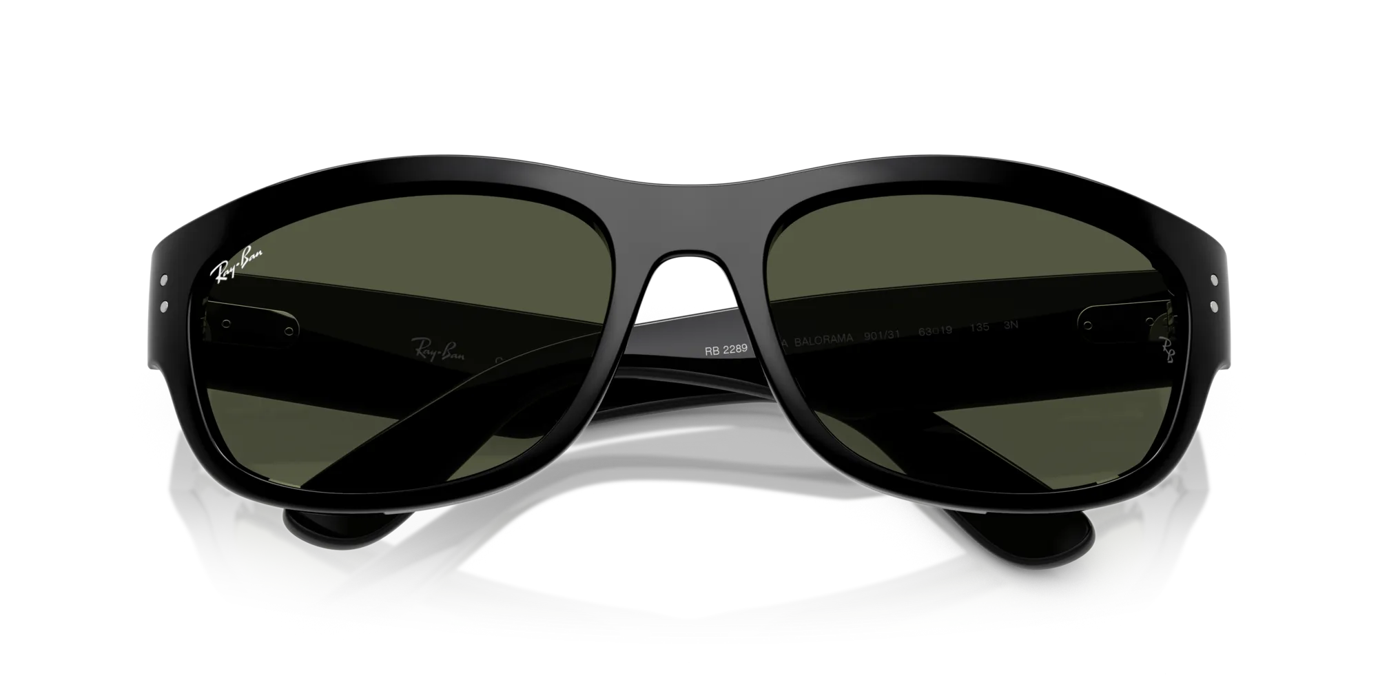 Ray - Ban RB2289 MEGA BALORAMA 901/31 Occhiali da sole Acetato Nero Verde G15 Pillow Normale - immagine 2