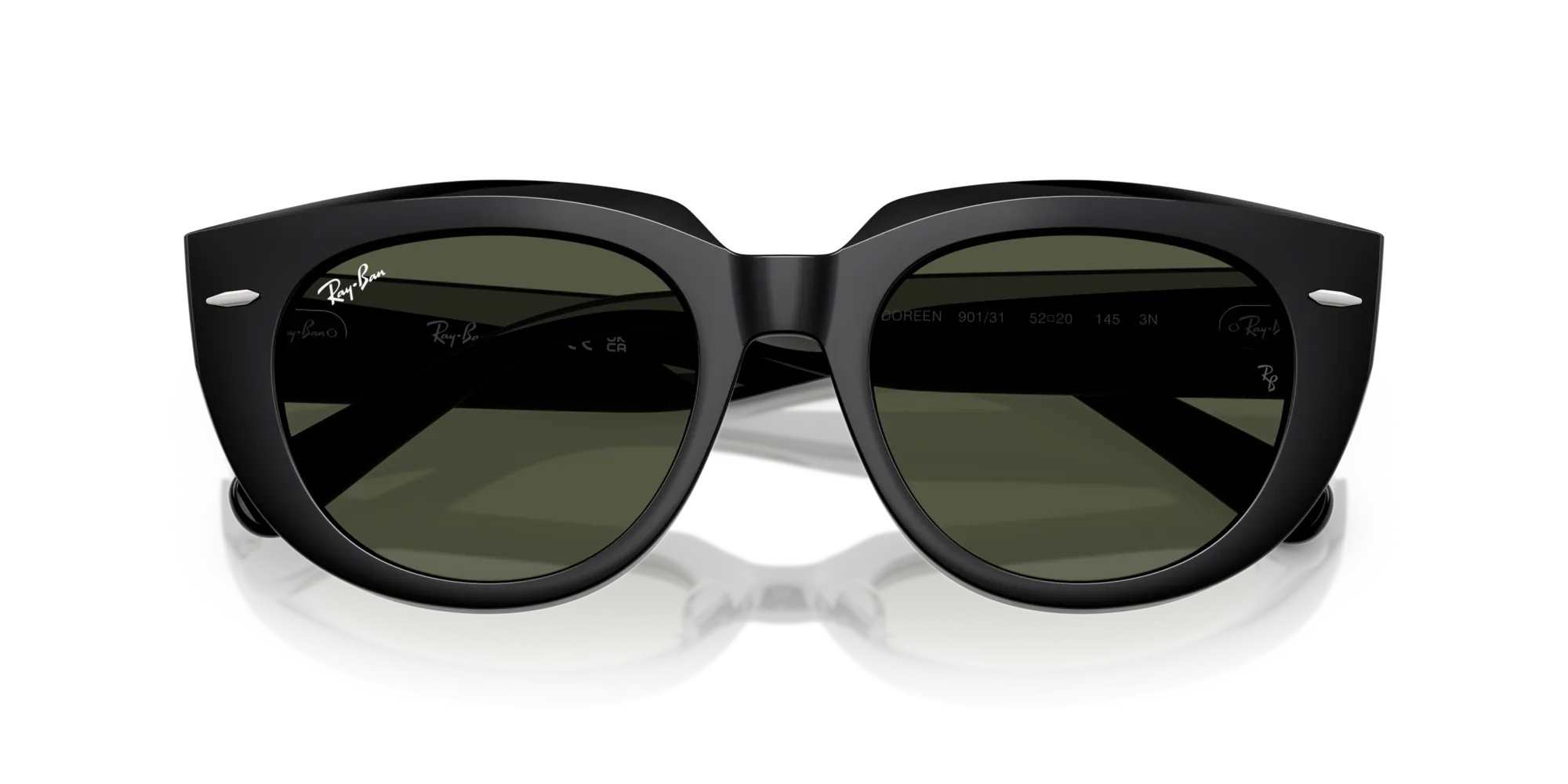 Ray - Ban RB2286 DOREEN 901/31 Occhiali da sole Acetato Nero Verde G15 Squadrata Normale - immagine 2