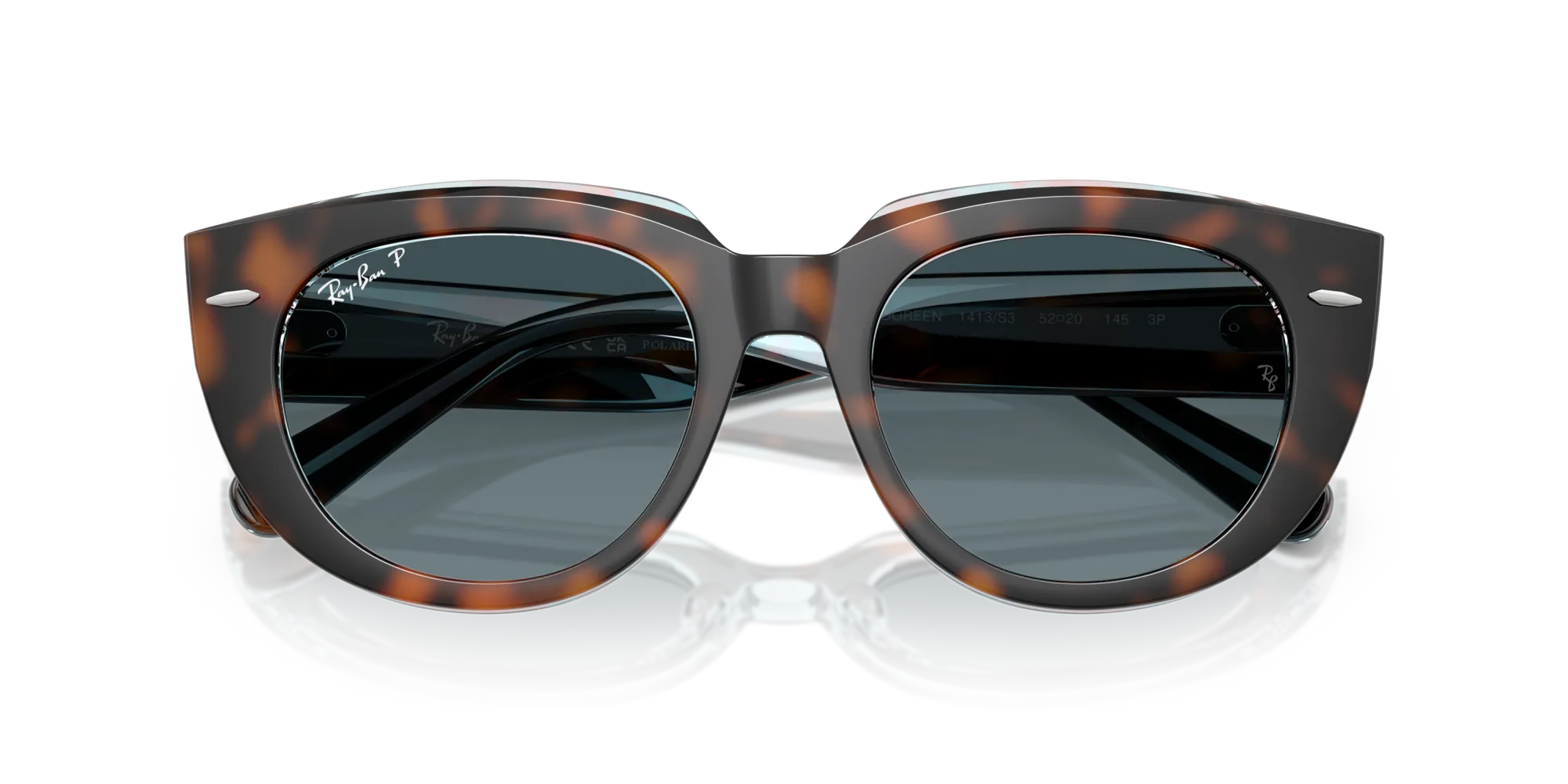 Ray - Ban RB2286 DOREEN 1413S3 Occhiali da sole Acetato Havana Blu Squadrata Polarizzata Sfumato - immagine 2