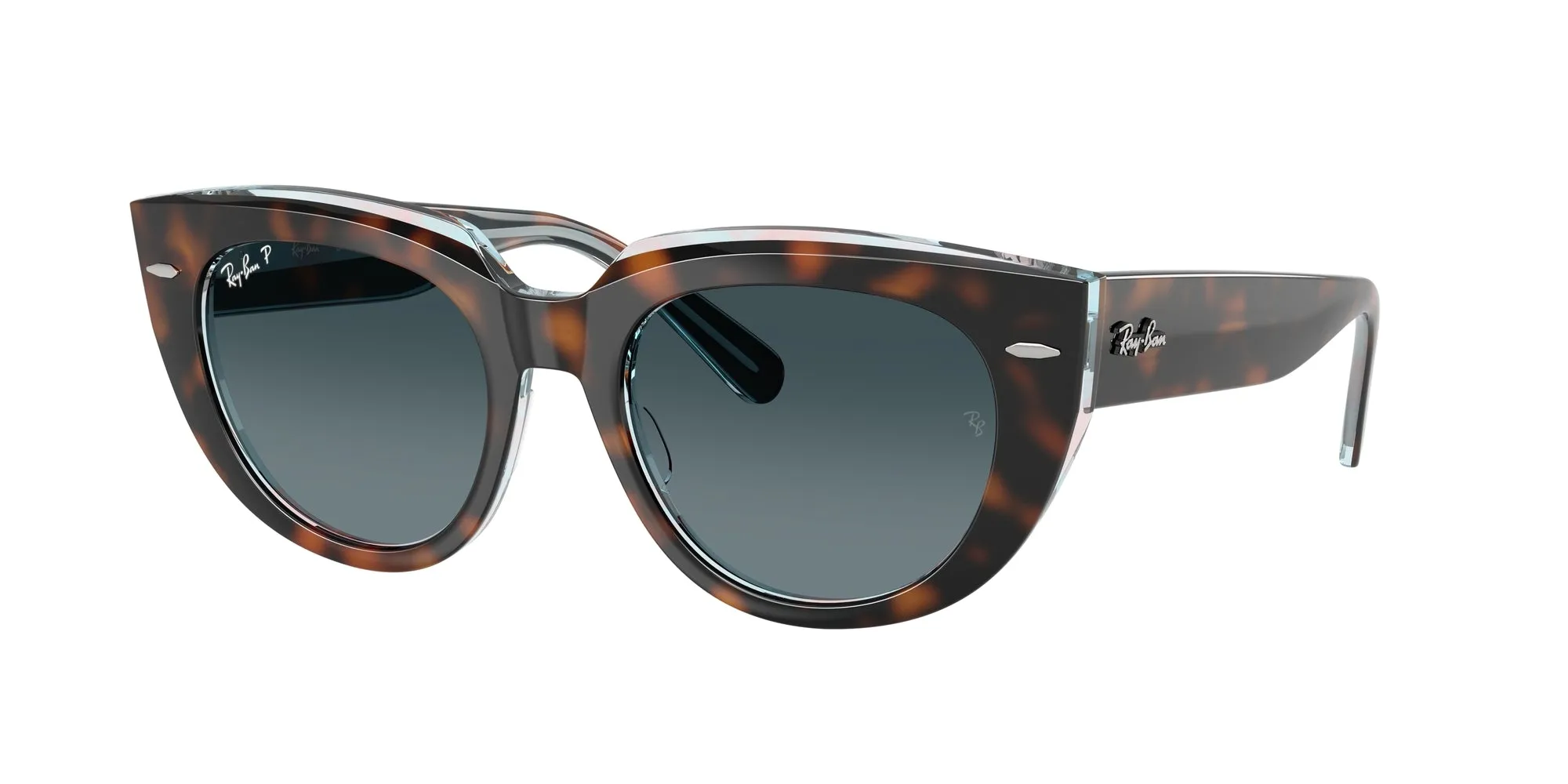 Ray - Ban RB2286 DOREEN 1413S3 Occhiali da sole Acetato Havana Blu Squadrata Polarizzata Sfumato - immagine 1
