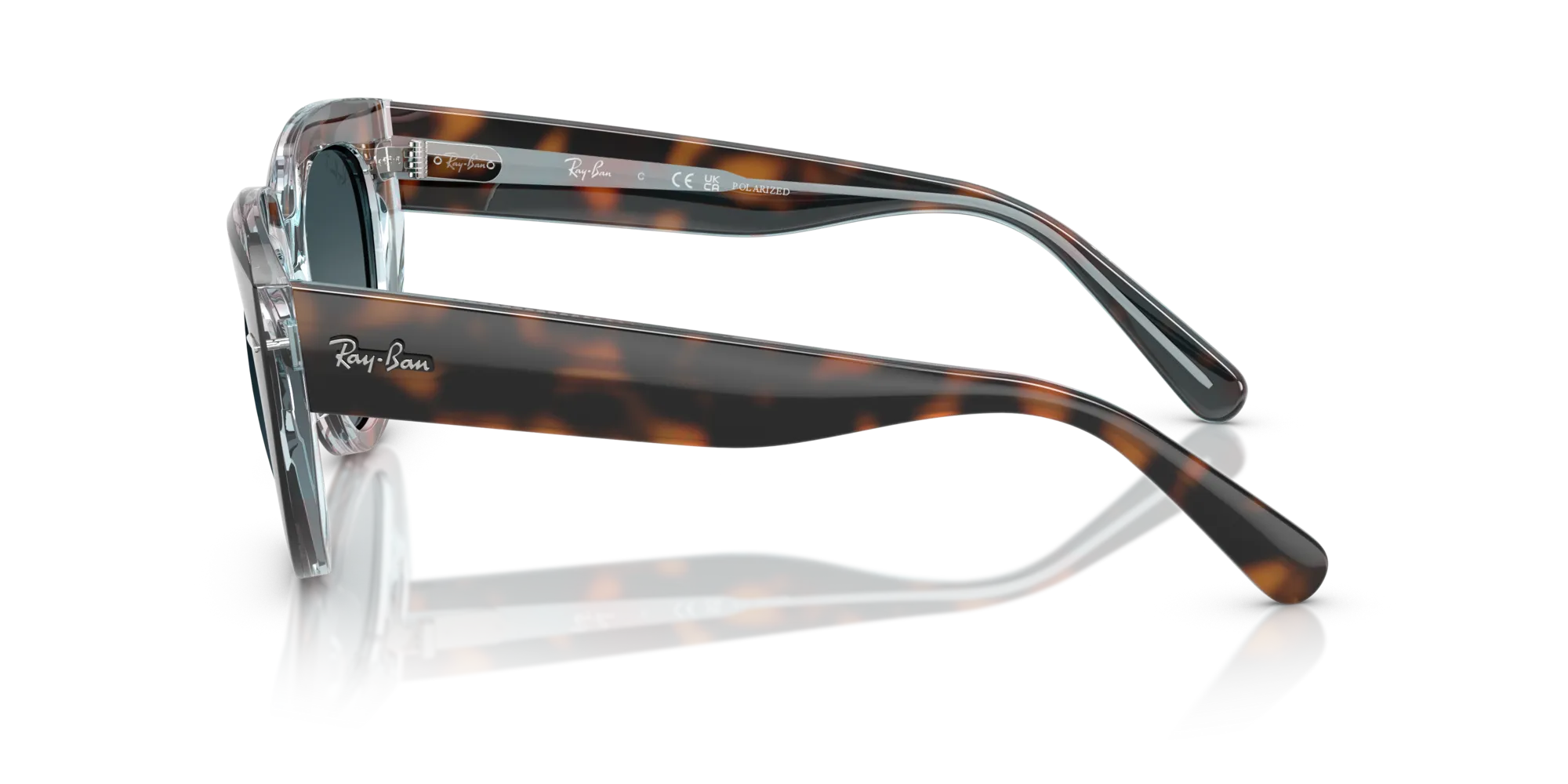 Ray - Ban RB2286 DOREEN 1413S3 Occhiali da sole Acetato Havana Blu Squadrata Polarizzata Sfumato - immagine 4