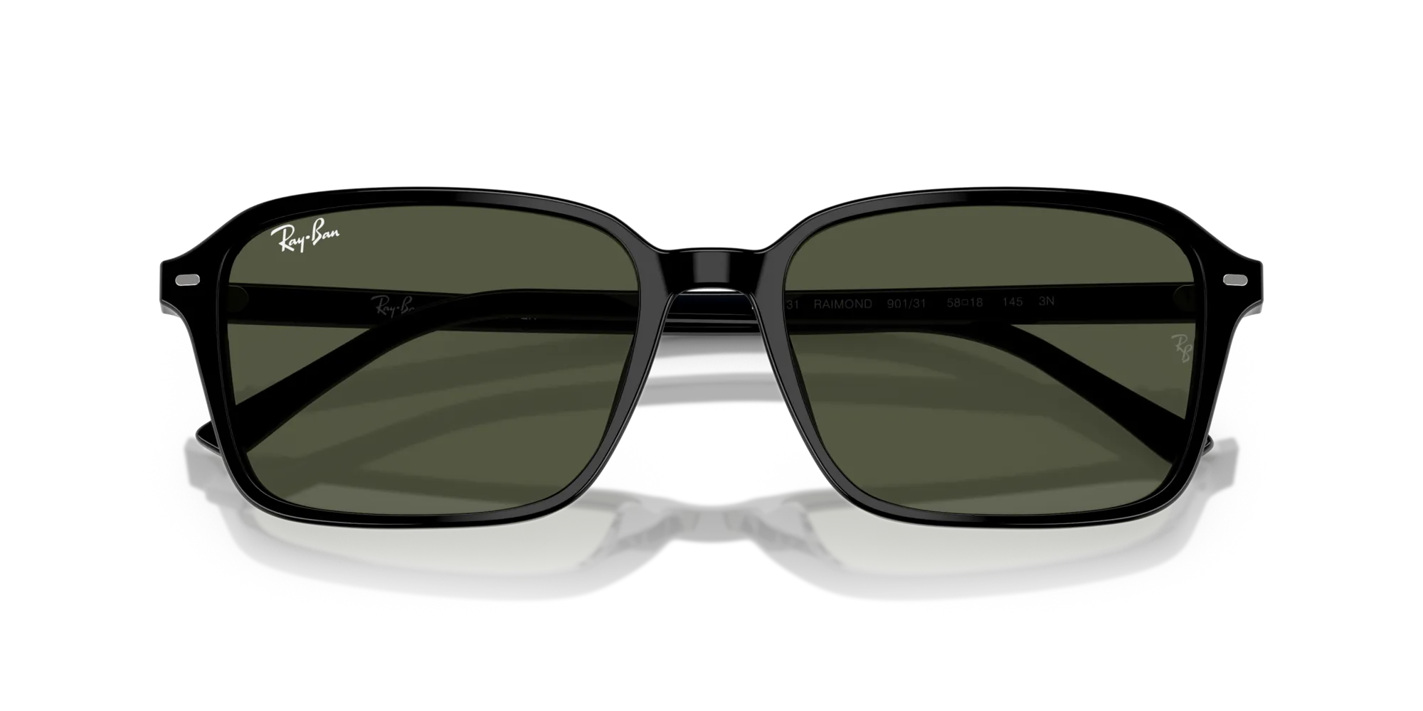 Ray - Ban RB2231 RAIMOND 901/31 Occhiali da sole Acetato Nero Verde G15 Squadrata Normale - immagine 2