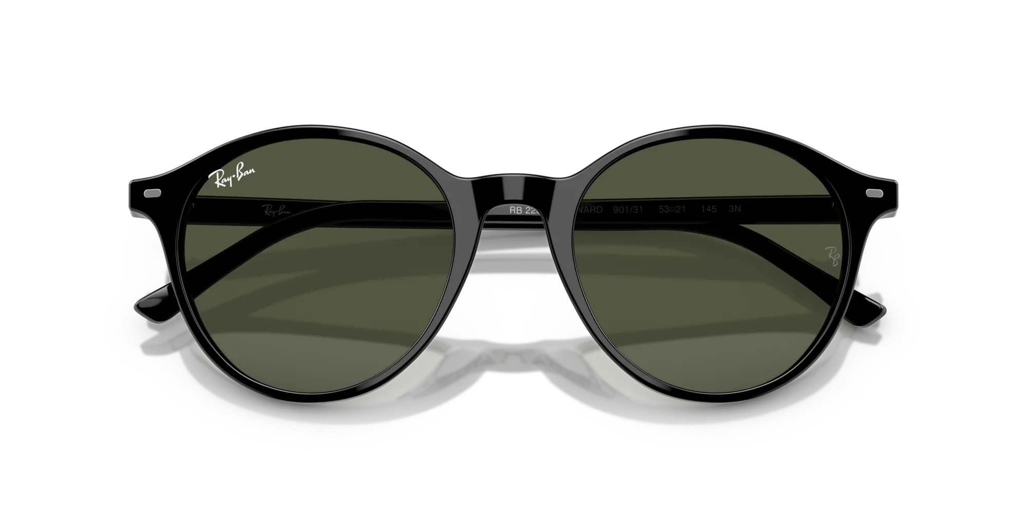 Ray - Ban RB2230 BERNARD 901/31 Occhiali da sole Acetato Nero Verde G15 Pantos Normale - immagine 2