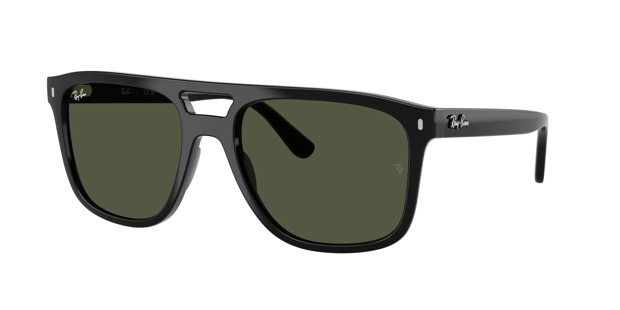 Ray - Ban RB2213 901/31 Occhiali da sole Acetato Nero Verde G15 Squadrata Normale - immagine 1