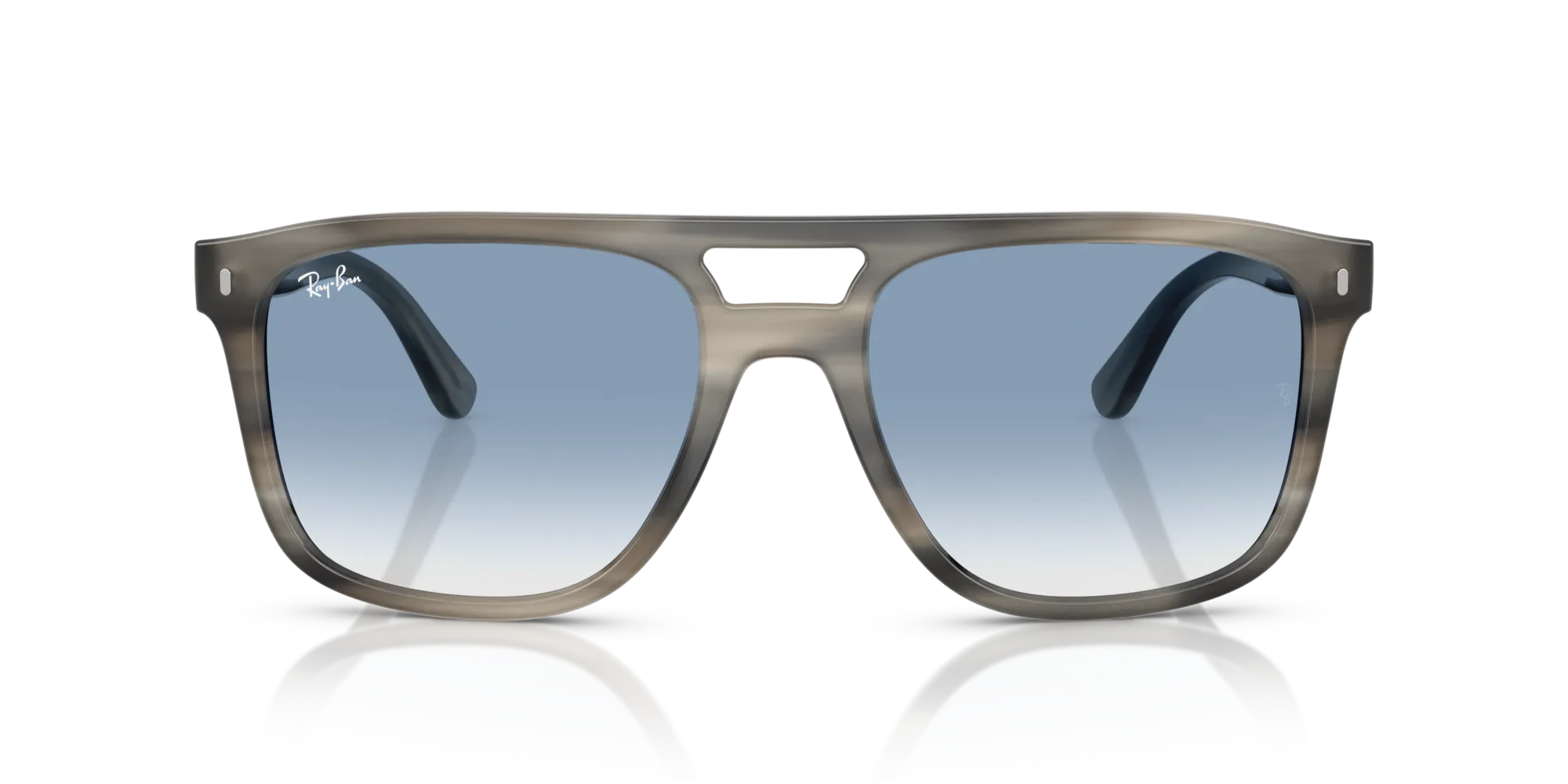 Ray - Ban RB2213 14243F Occhiali da sole Acetato Tartaruga Blu Squadrata Normale Sfumato - immagine 3