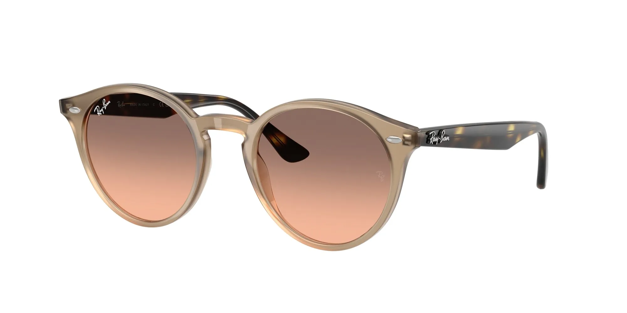 Ray - Ban RB2180 678846 Occhiali da sole Acetato Beige Rosa Rotonda Normale Sfumato - immagine 1