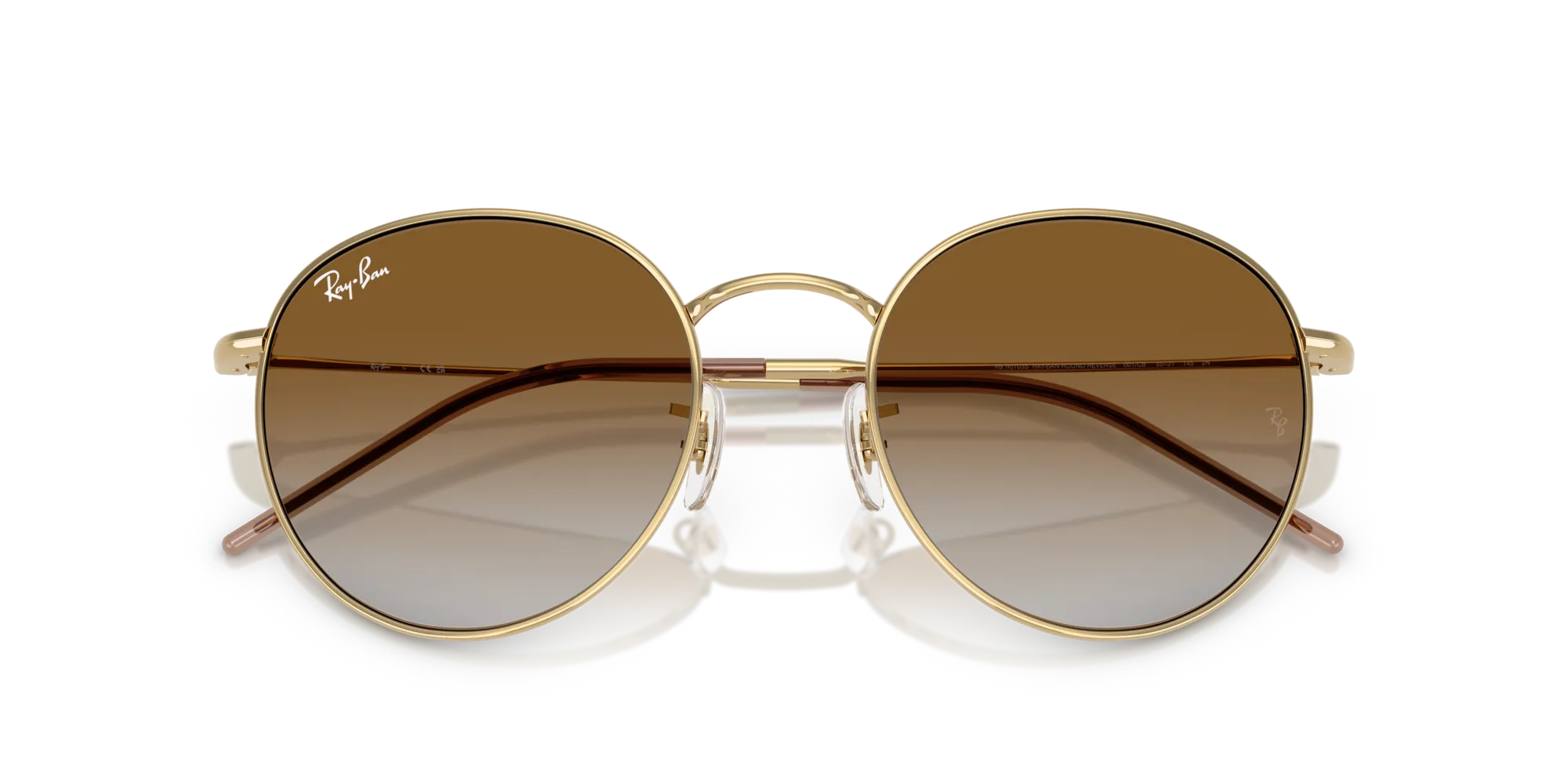 Ray - Ban RBR0103S ROUND REVERSE 001/CB Occhiali da sole Metallo Oro Marrone Pantos Normale Sfumato - immagine 2