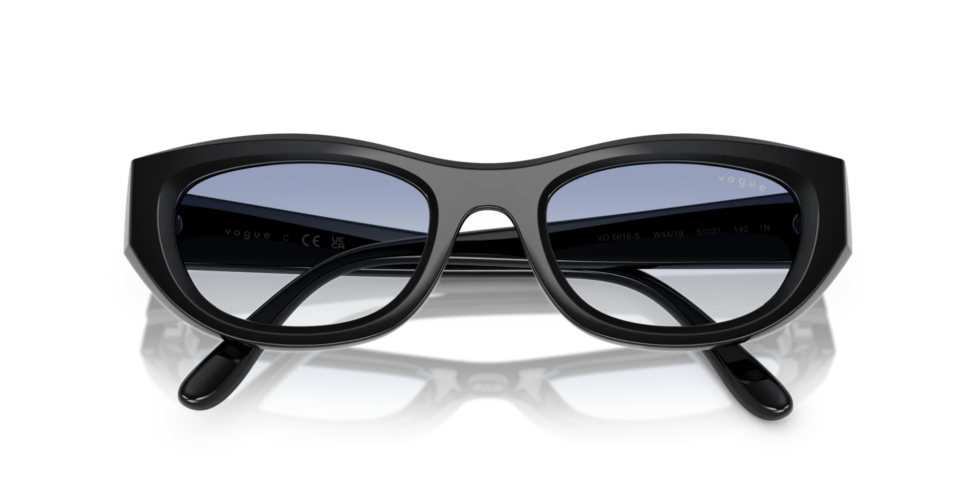VOGUE EYEWEAR VO5616S W44/19 Occhiali da sole Nylon Nero Blu Cat Eye Normale Sfumato - immagine 2