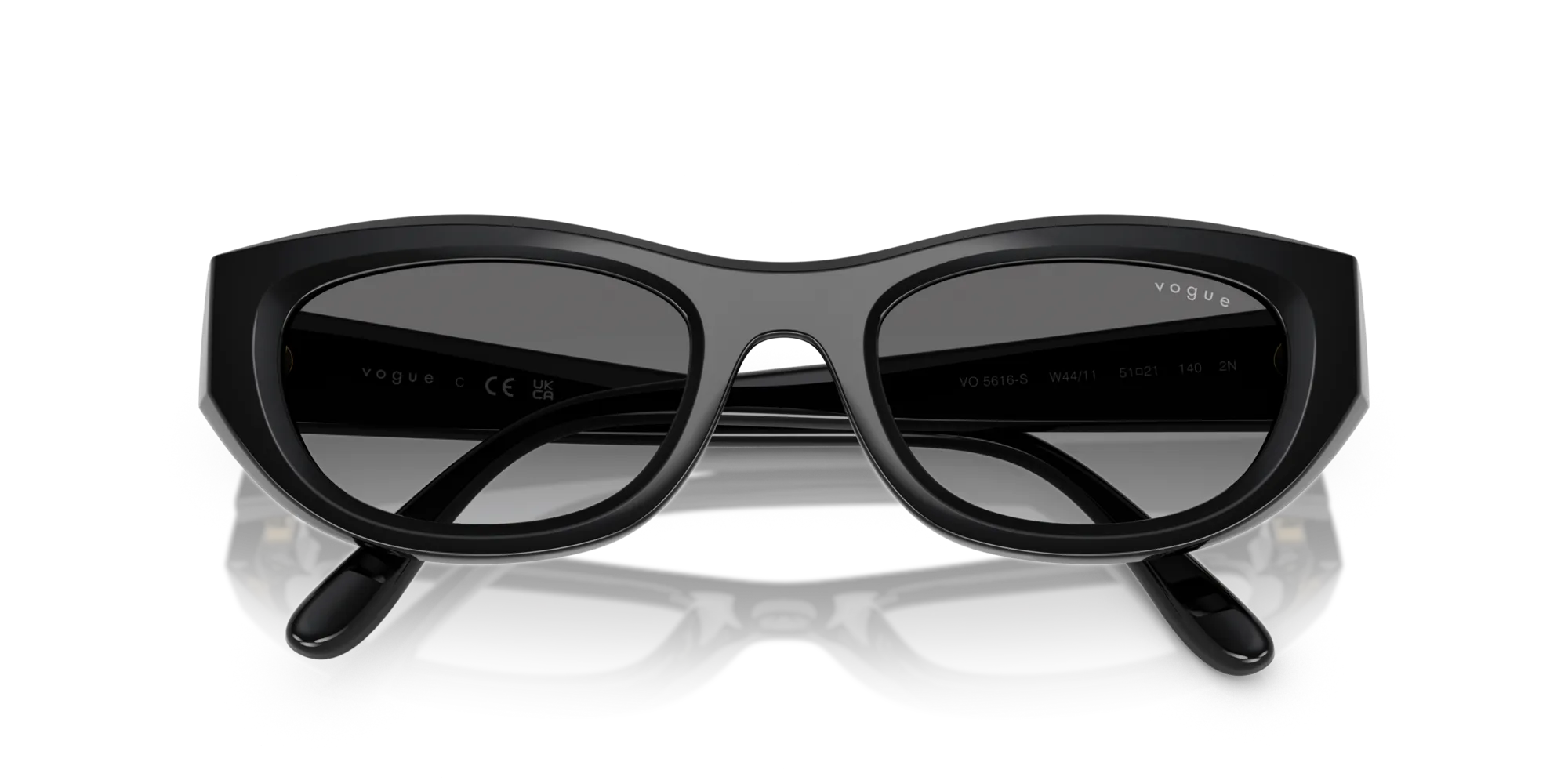 VOGUE EYEWEAR VO5616S W44/11 Occhiali da sole Nylon Nero Grigio Cat Eye Normale Sfumato - immagine 2