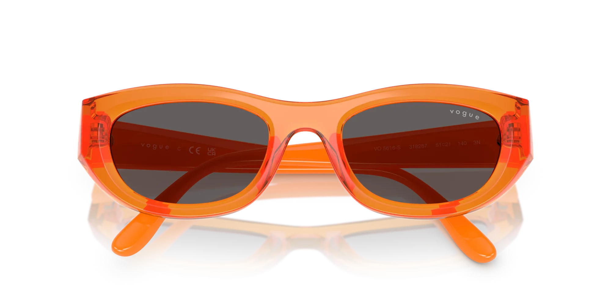 VOGUE EYEWEAR VO5616S 318287 Occhiali da sole Nylon Arancione Grigio Cat Eye Normale - immagine 2