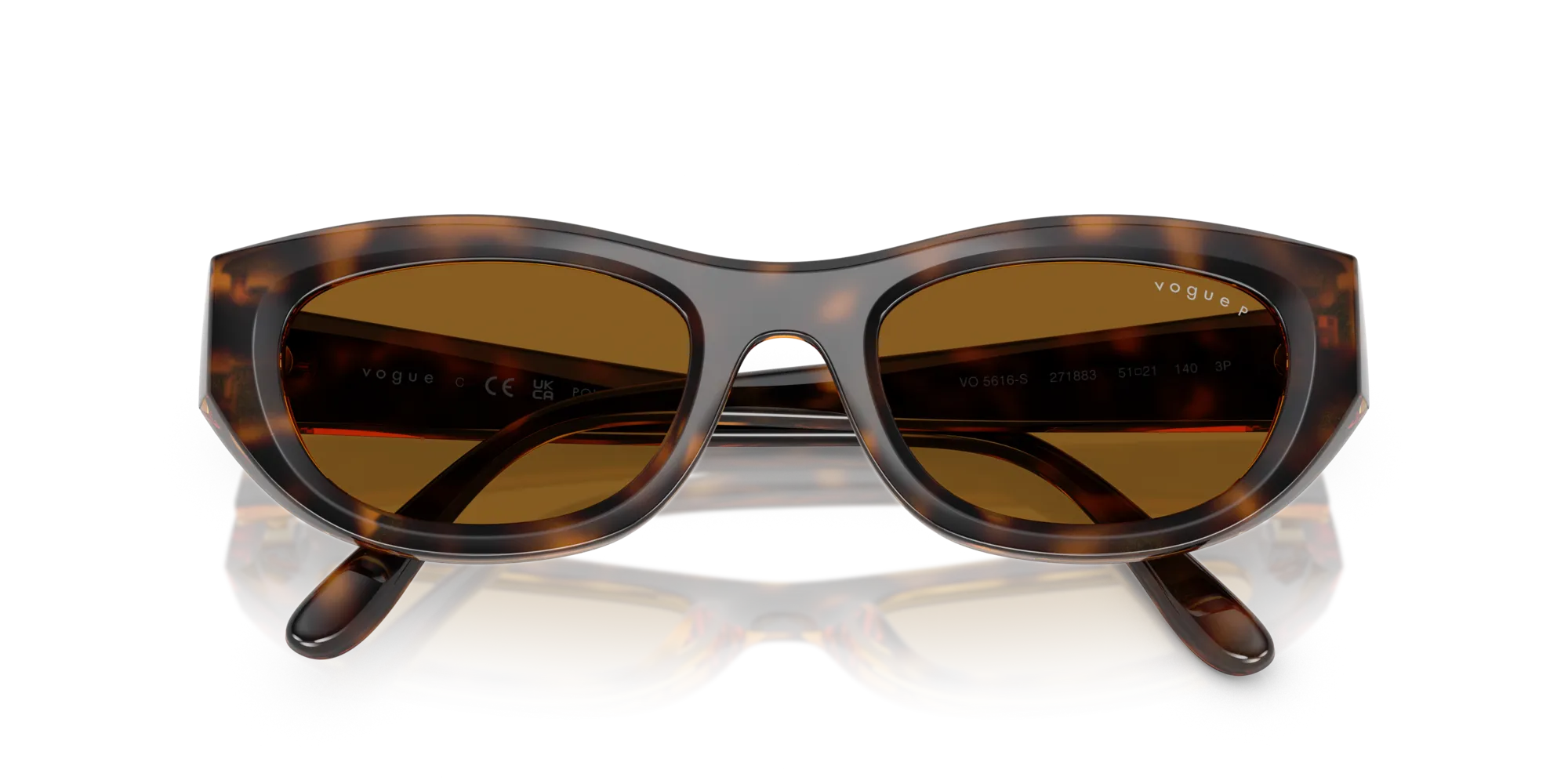 VOGUE EYEWEAR VO5616S 271883 Occhiali da sole Nylon Marrone Marrone Cat Eye Polarizzata - immagine 2
