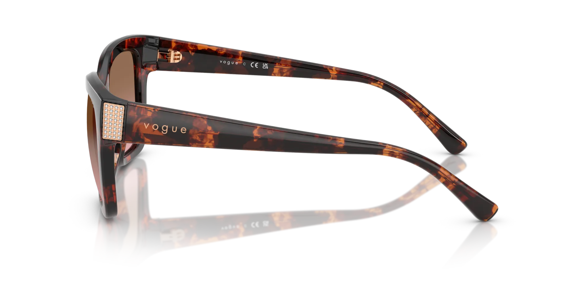VOGUE EYEWEAR VO5613SB 318014 Occhiali da sole Nylon Tartaruga Rosa Squadrata Normale Sfumato - immagine 4