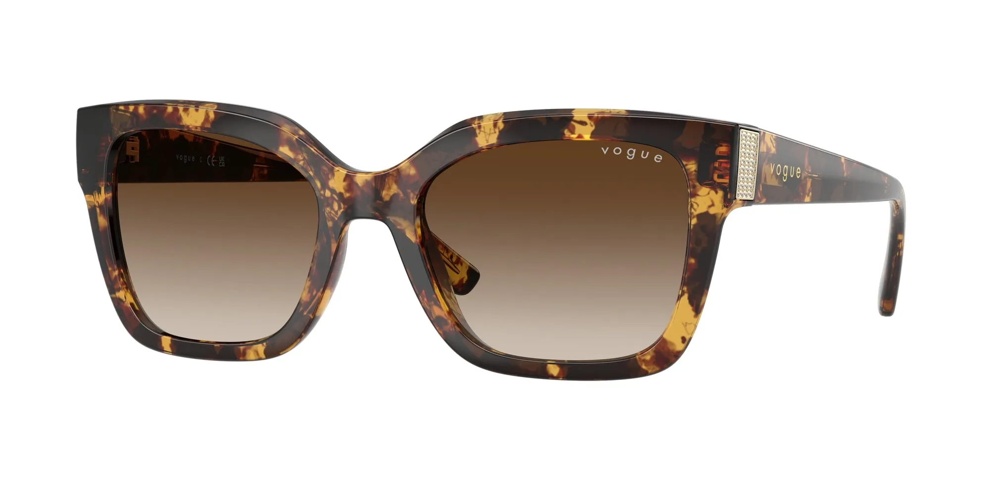 VOGUE EYEWEAR VO5613SB 317913 Occhiali da sole Nylon Tartaruga Marrone Squadrata Normale Sfumato - immagine 1