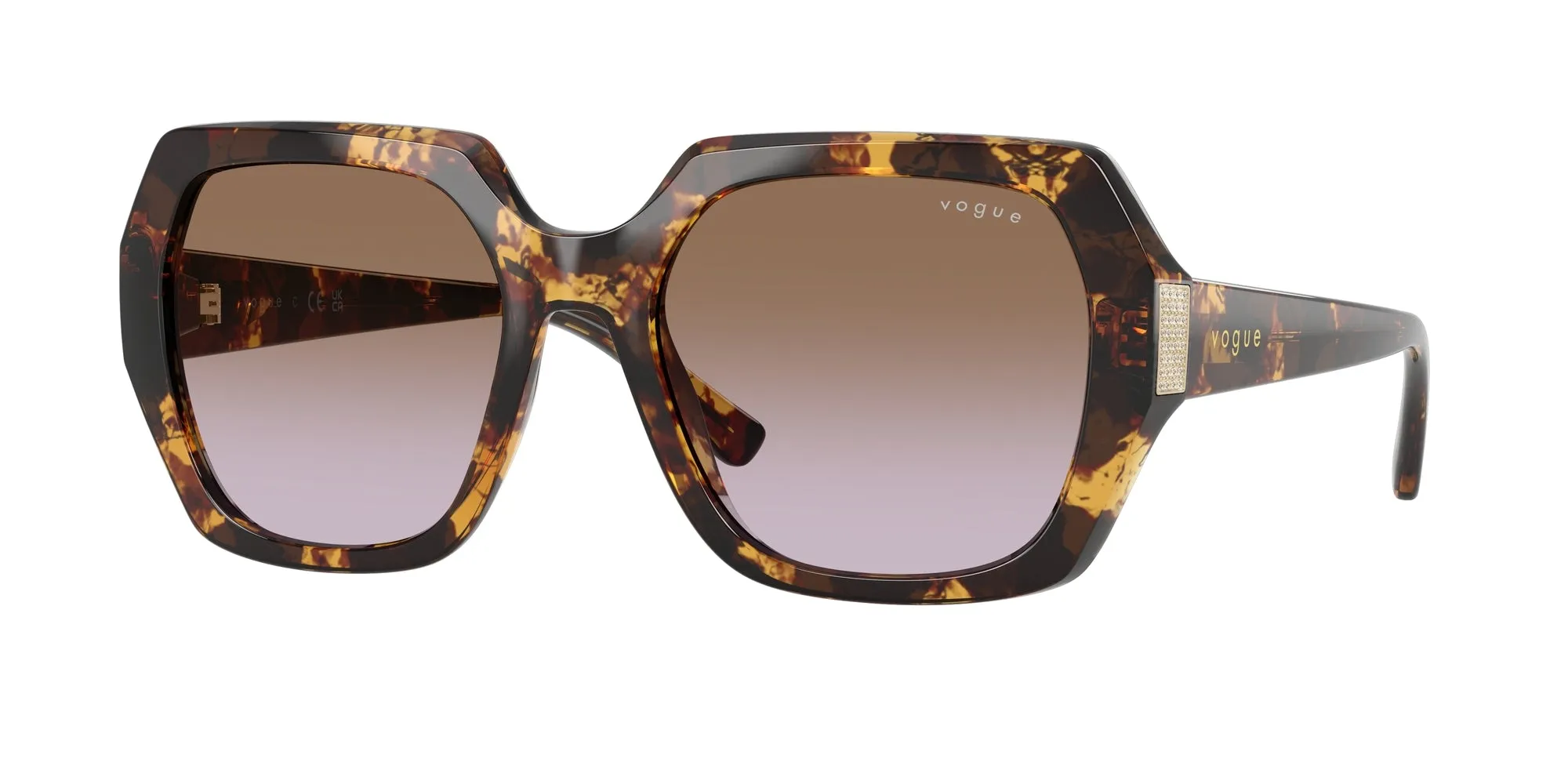 VOGUE EYEWEAR VO5612SB 317968 Occhiali da sole Nylon Tartaruga Marrone Geometrica Normale Sfumato - immagine 1