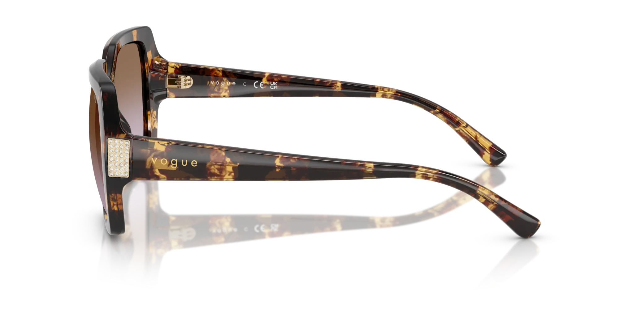 VOGUE EYEWEAR VO5612SB 317968 Occhiali da sole Nylon Tartaruga Marrone Geometrica Normale Sfumato - immagine 4