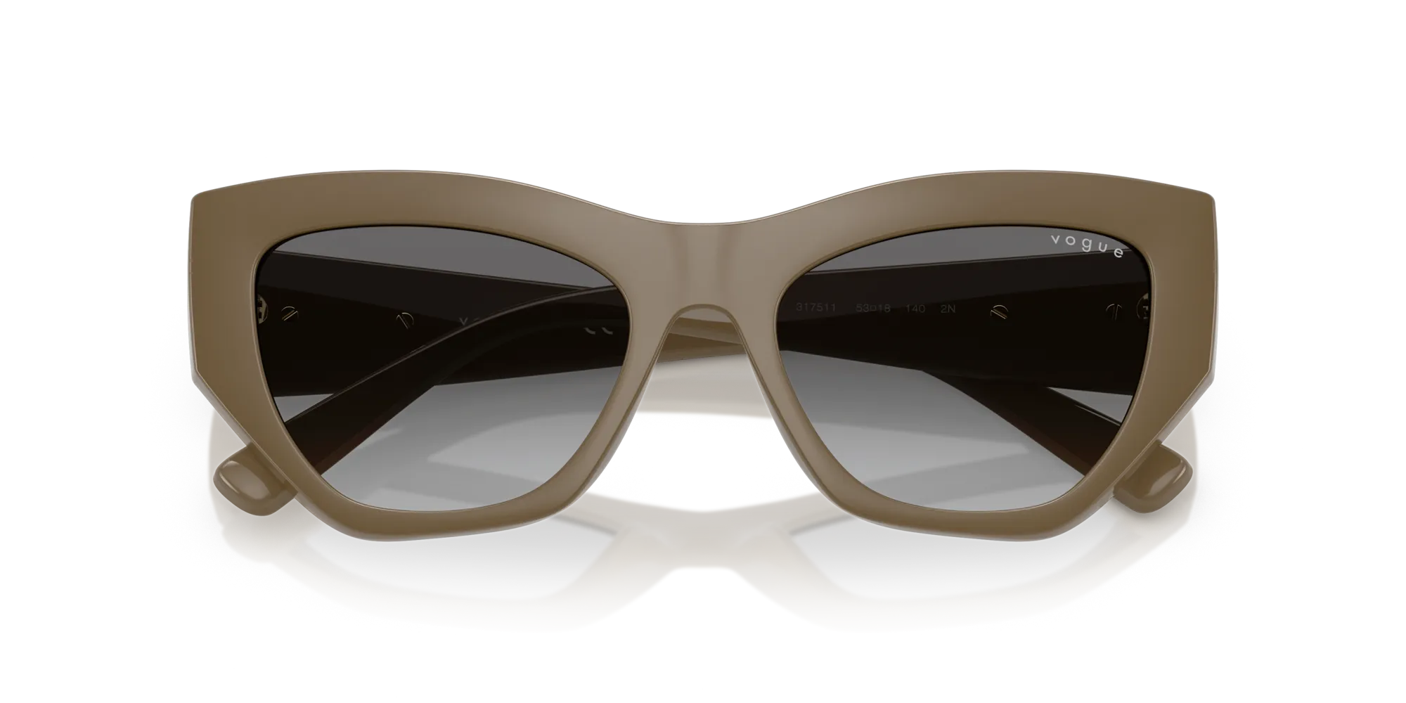 VOGUE EYEWEAR VO5607S 317511 Occhiali da sole Nylon Marrone Grigio Geometrica Normale Sfumato - immagine 2