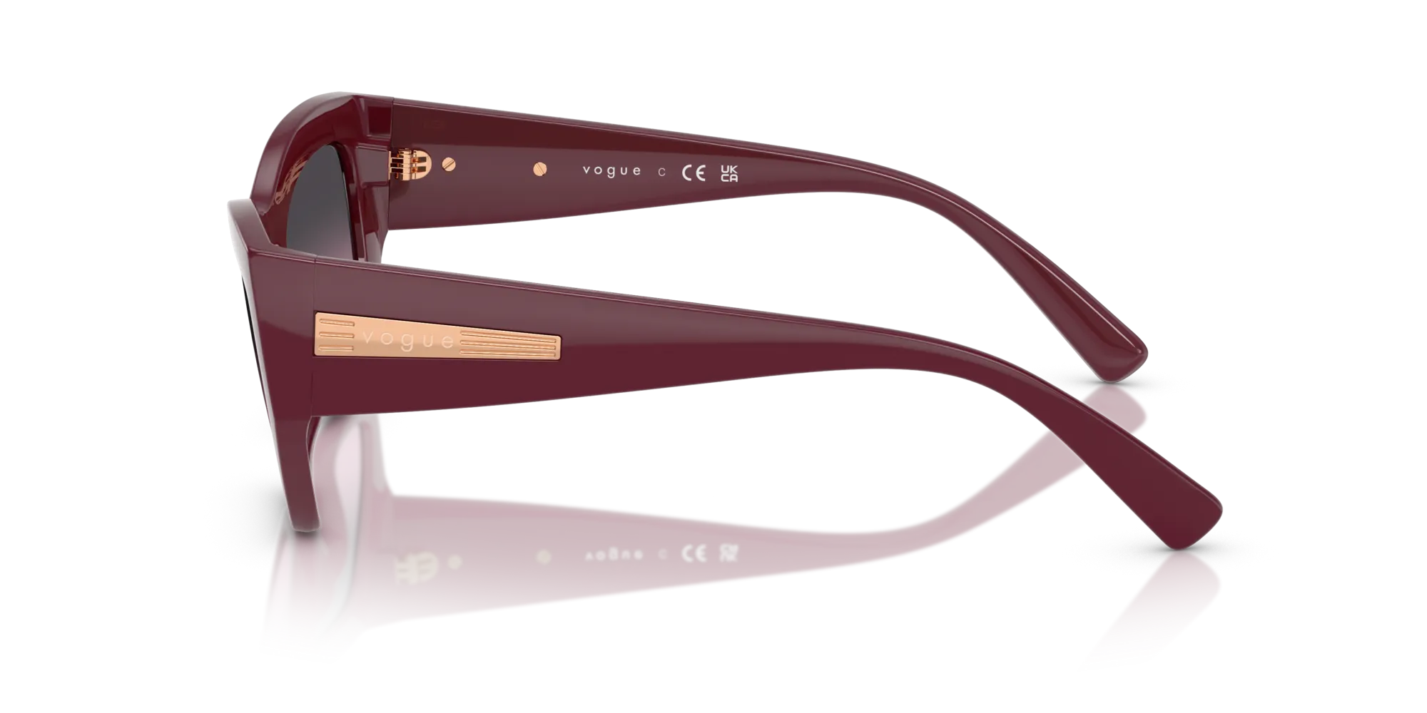 VOGUE EYEWEAR VO5607S 287590 Occhiali da sole Nylon Rosso Grigio Geometrica Normale Sfumato - immagine 4