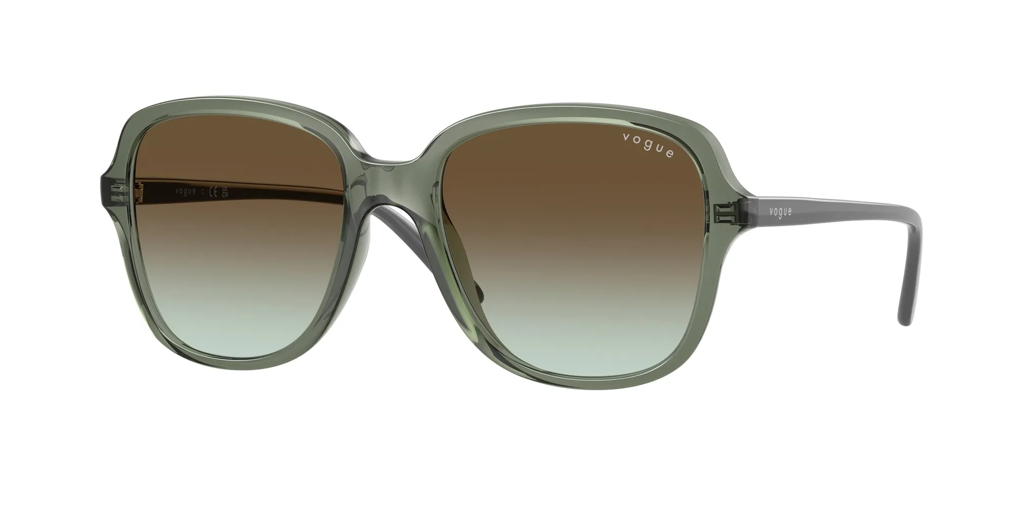 VOGUE EYEWEAR VO5601S 3086E8 Occhiali da sole Nylon Verde Marrone Squadrata Normale Sfumato - immagine 1