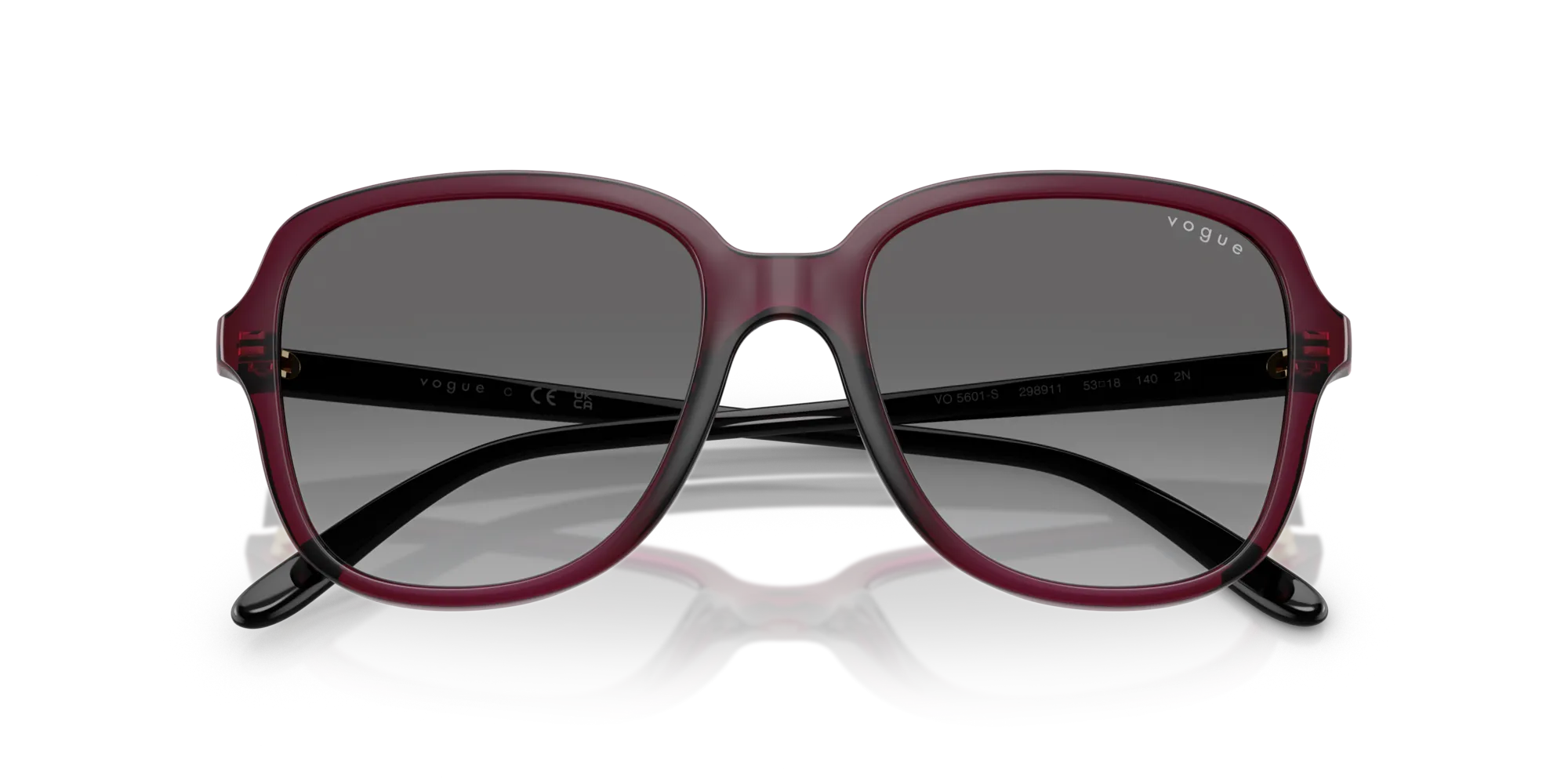 VOGUE EYEWEAR VO5601S 298911 Occhiali da sole Nylon Viola Grigio Squadrata Normale Sfumato - immagine 2
