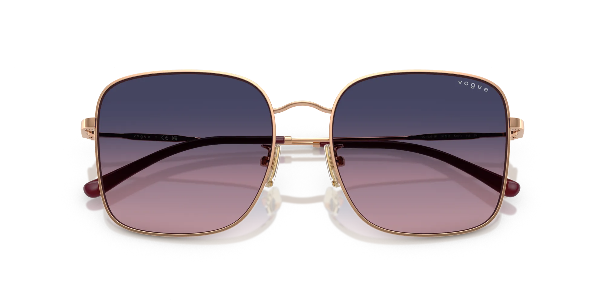VOGUE EYEWEAR VO4327SD 5152I6 Occhiali da sole Metallo Oro Rosa Squadrata Normale Sfumato - immagine 2