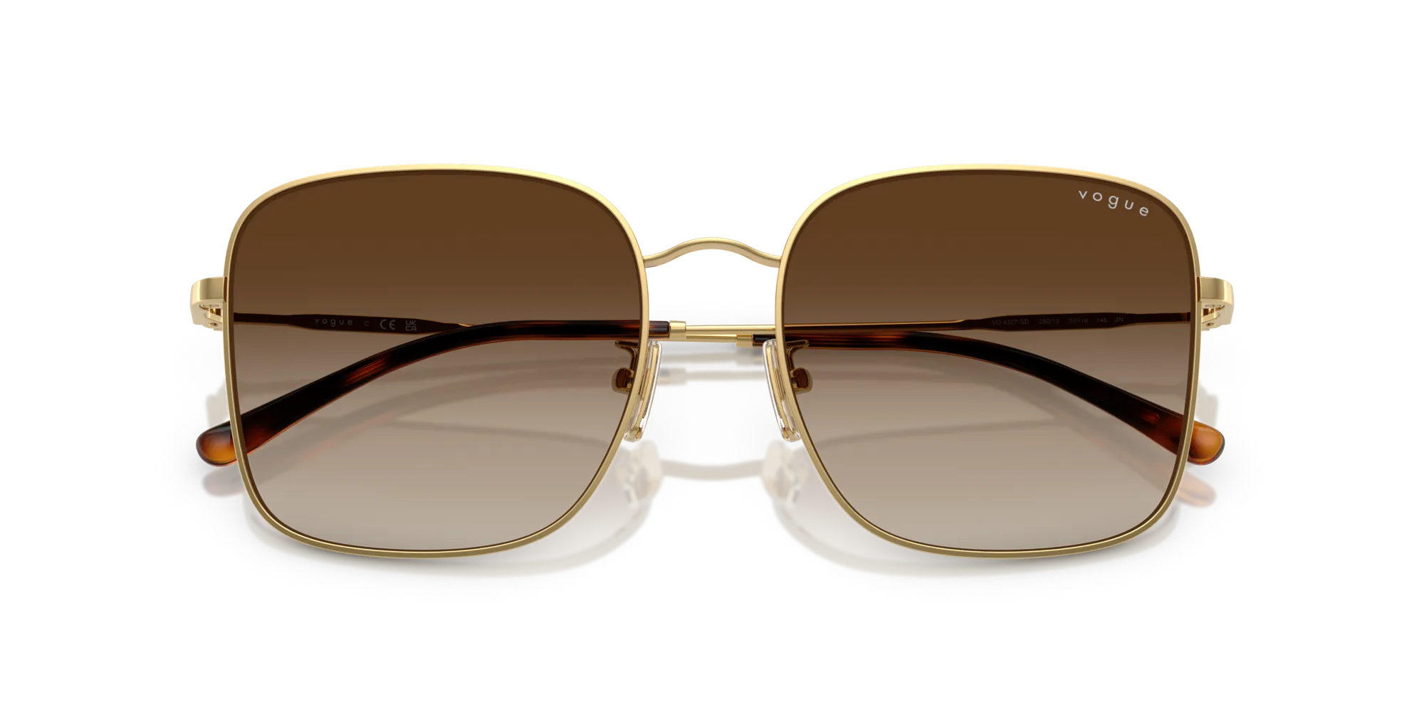 VOGUE EYEWEAR VO4327SD 280/13 Occhiali da sole Metallo Oro Marrone Squadrata Normale Sfumato - immagine 2