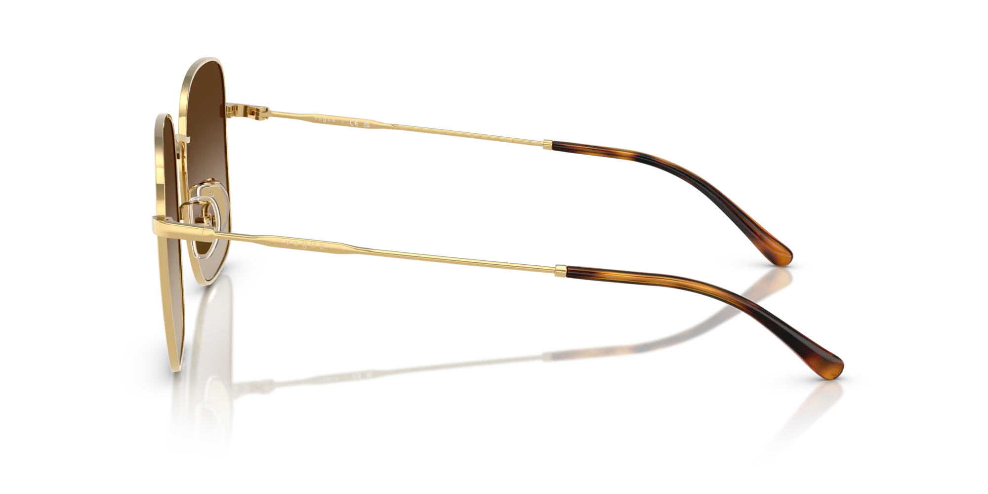 VOGUE EYEWEAR VO4327SD 280/13 Occhiali da sole Metallo Oro Marrone Squadrata Normale Sfumato - immagine 4