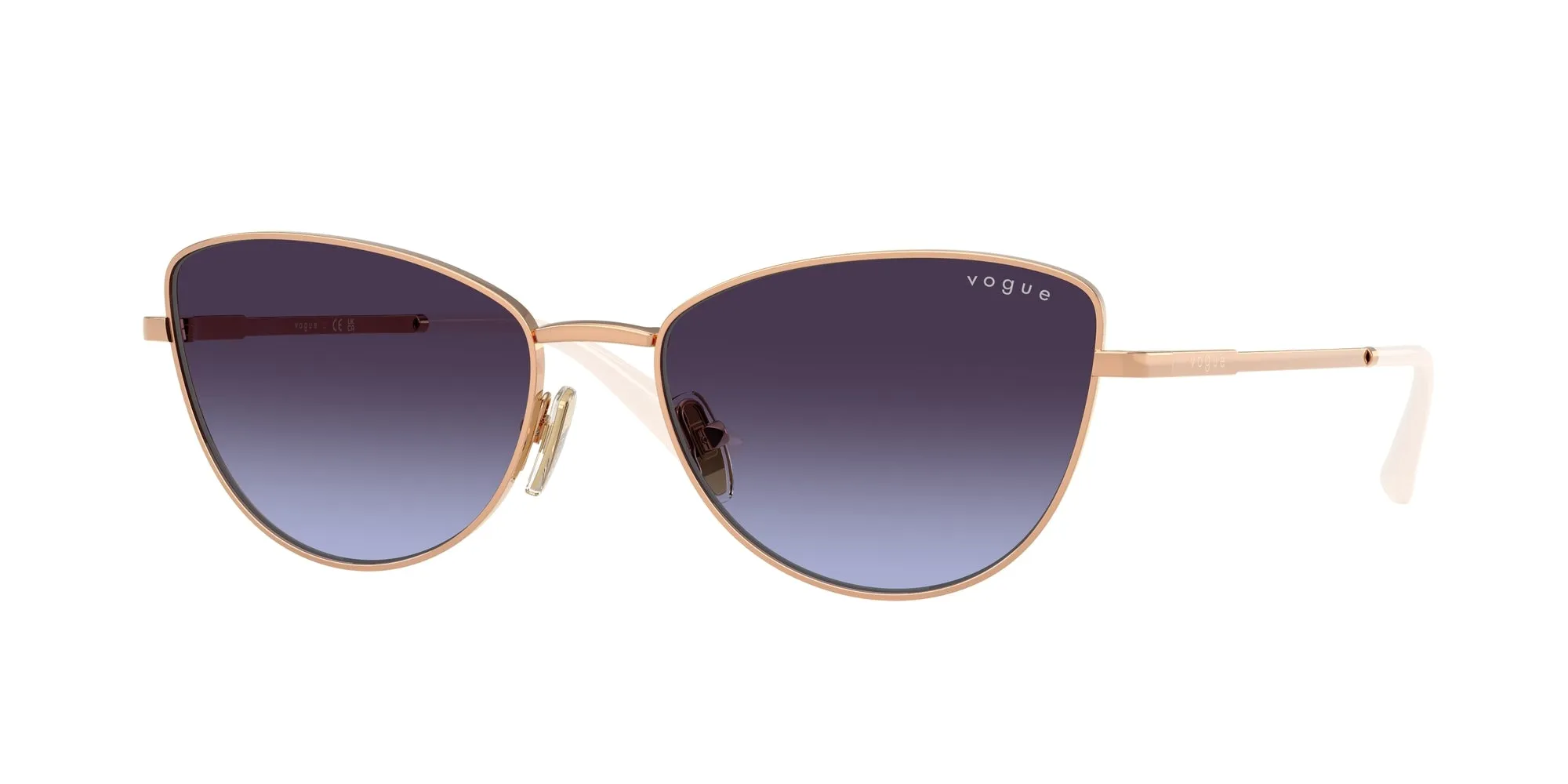 VOGUE EYEWEAR VO4324S 51524Q Occhiali da sole Metallo Oro Grigio Farfalla Normale Sfumato - immagine 1