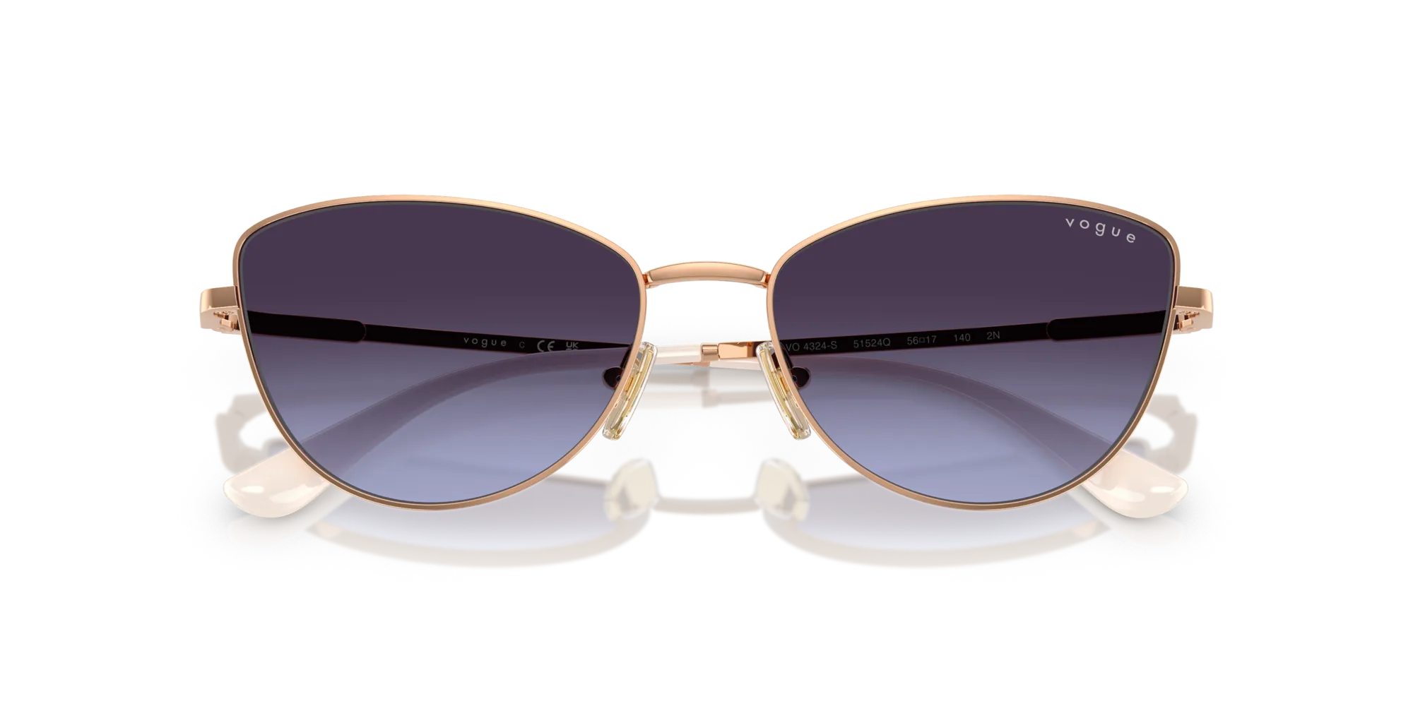 VOGUE EYEWEAR VO4324S 51524Q Occhiali da sole Metallo Oro Grigio Farfalla Normale Sfumato - immagine 2
