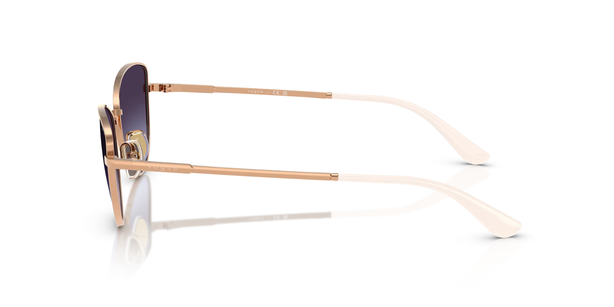 VOGUE EYEWEAR VO4324S 51524Q Occhiali da sole Metallo Oro Grigio Farfalla Normale Sfumato - immagine 4