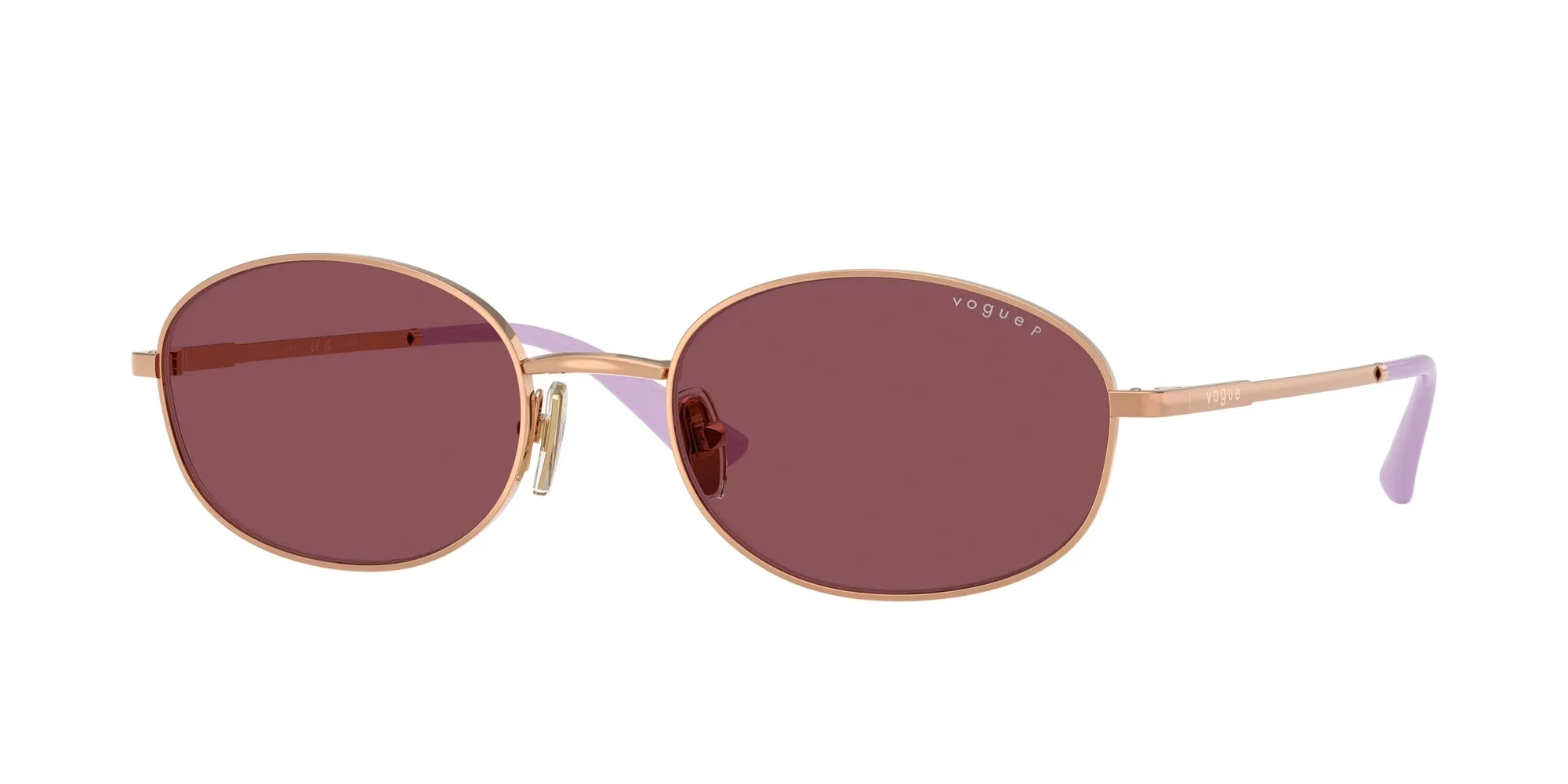 VOGUE EYEWEAR VO4323S 51525Q Occhiali da sole Metallo Oro Viola Rotonda Polarizzata - immagine 1