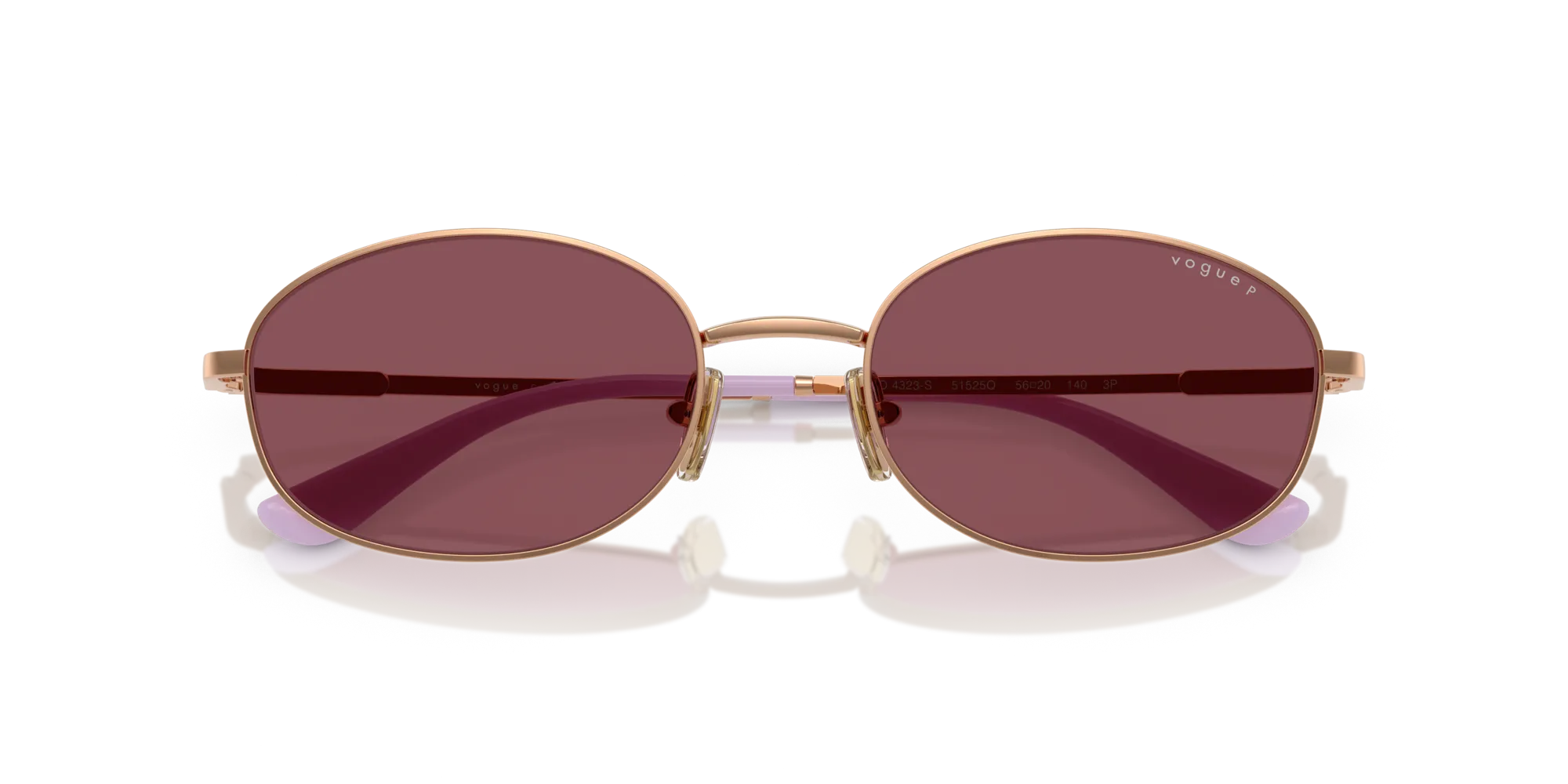 VOGUE EYEWEAR VO4323S 51525Q Occhiali da sole Metallo Oro Viola Rotonda Polarizzata - immagine 2