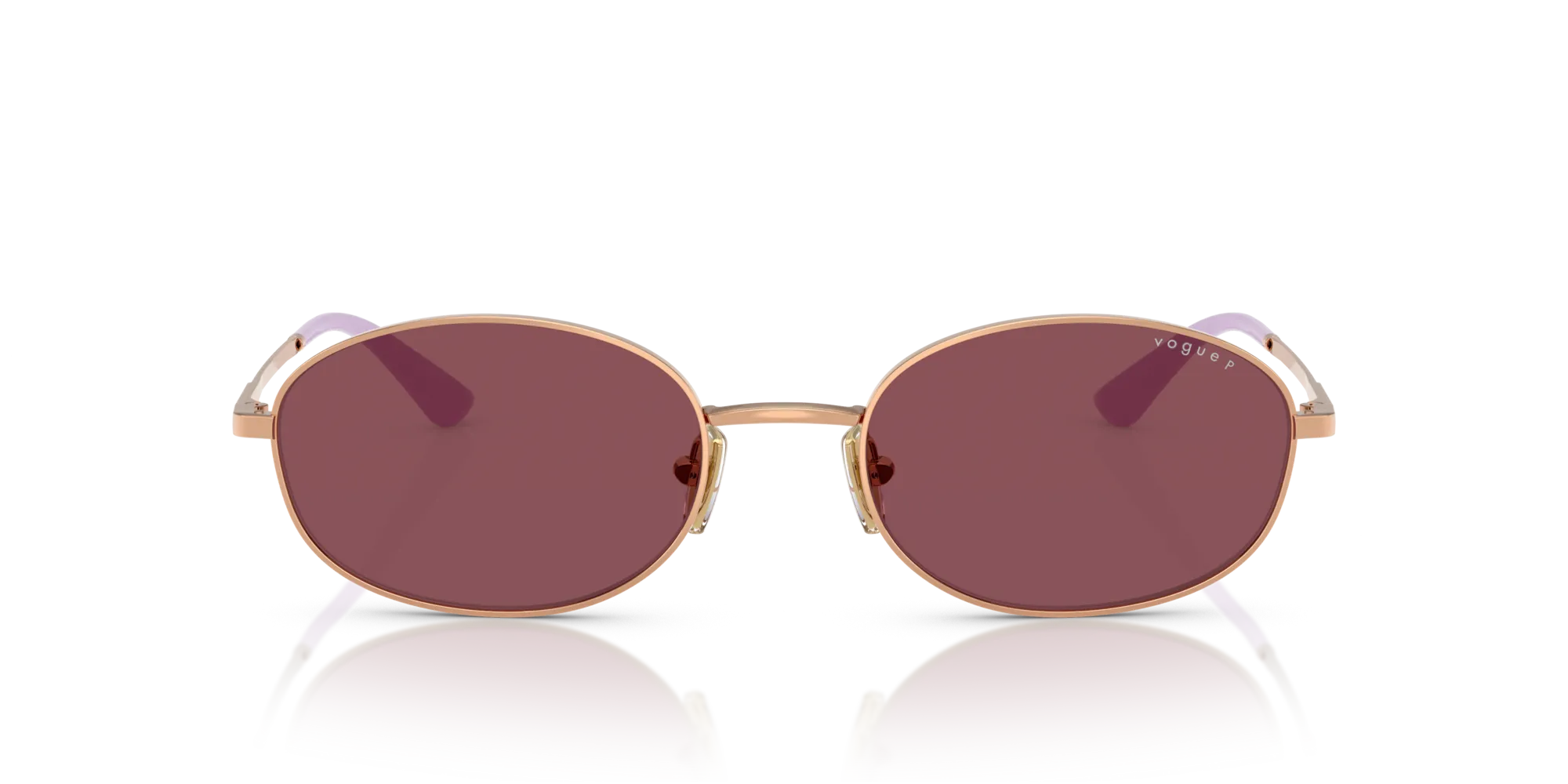 VOGUE EYEWEAR VO4323S 51525Q Occhiali da sole Metallo Oro Viola Rotonda Polarizzata - immagine 3