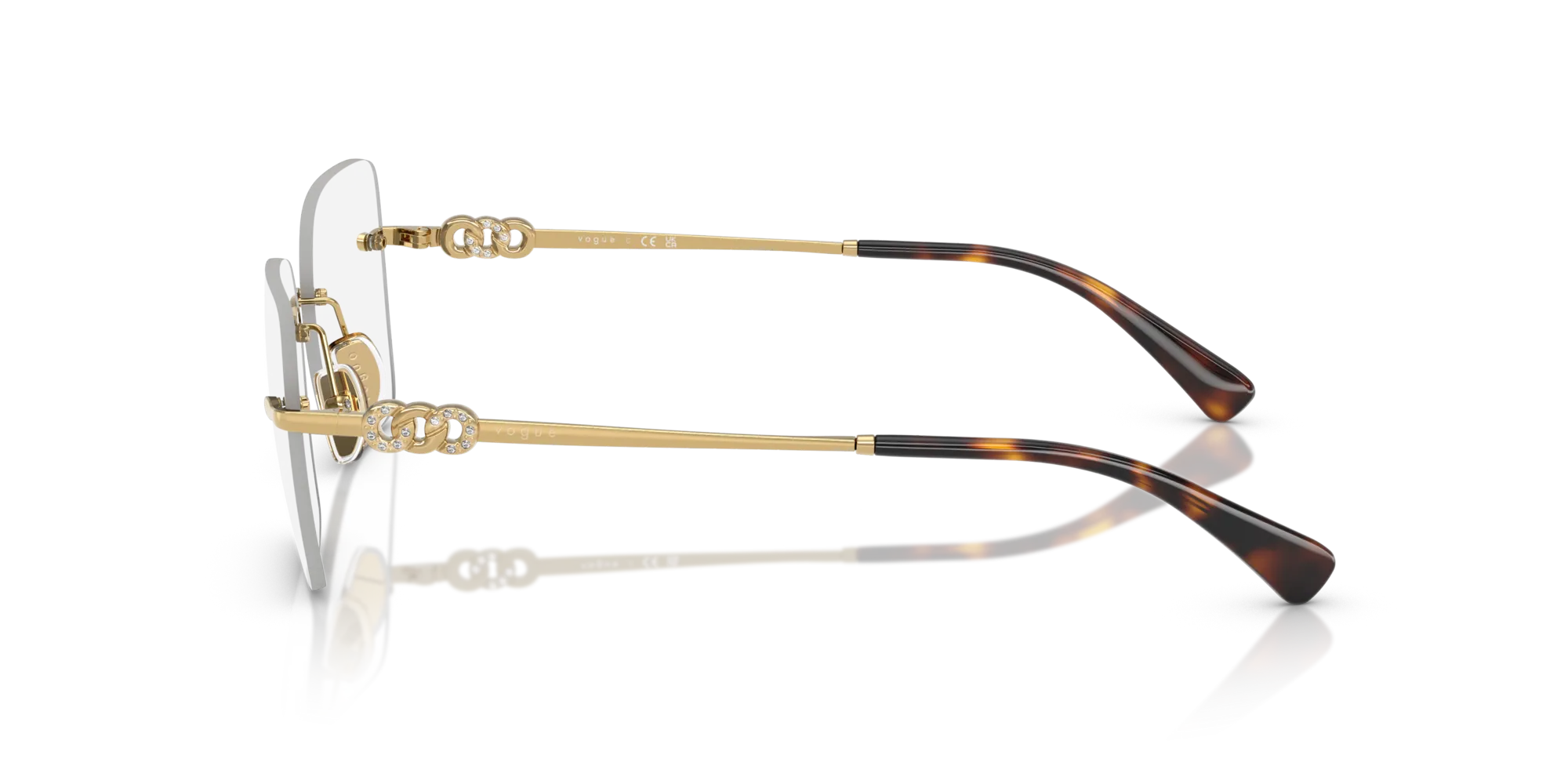 VOGUE EYEWEAR VO4320B 280 Montature da vista Metallo Oro Squadrata Normale - immagine 4