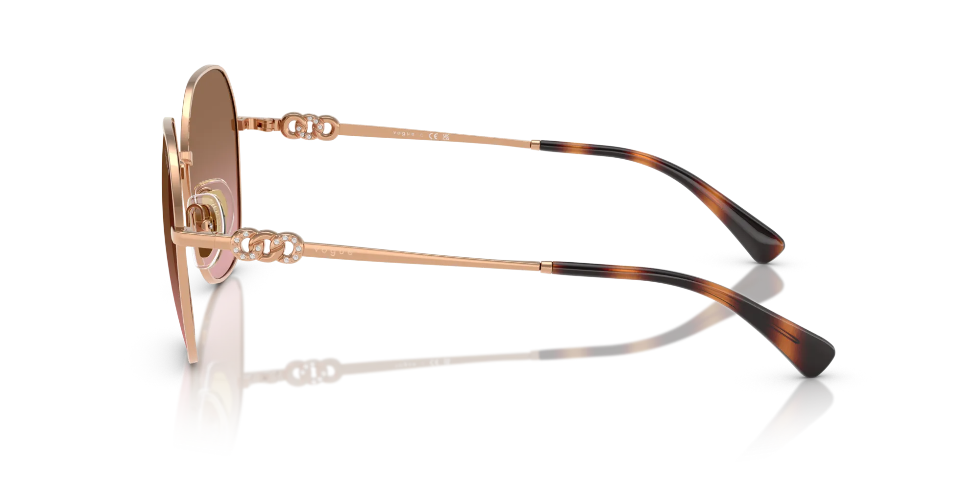 VOGUE EYEWEAR VO4318SB 515214 Occhiali da sole Metallo Oro Rosa Geometrica Normale Sfumato - immagine 4