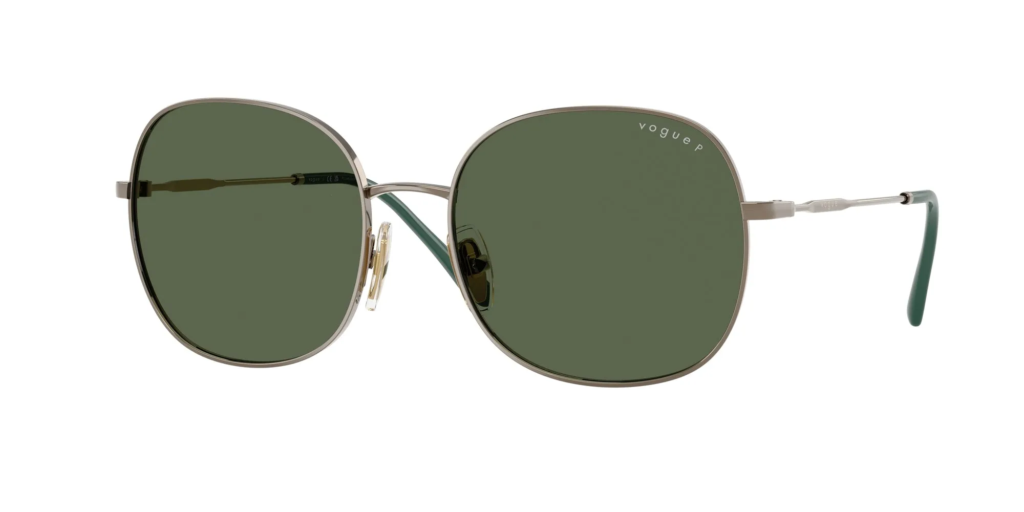 VOGUE EYEWEAR VO4272S 51389A Occhiali da sole Metallo Marrone Verde Rotonda Polarizzata - immagine 1