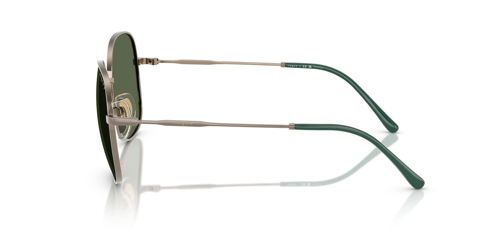 VOGUE EYEWEAR VO4272S 51389A Occhiali da sole Metallo Marrone Verde Rotonda Polarizzata - immagine 4