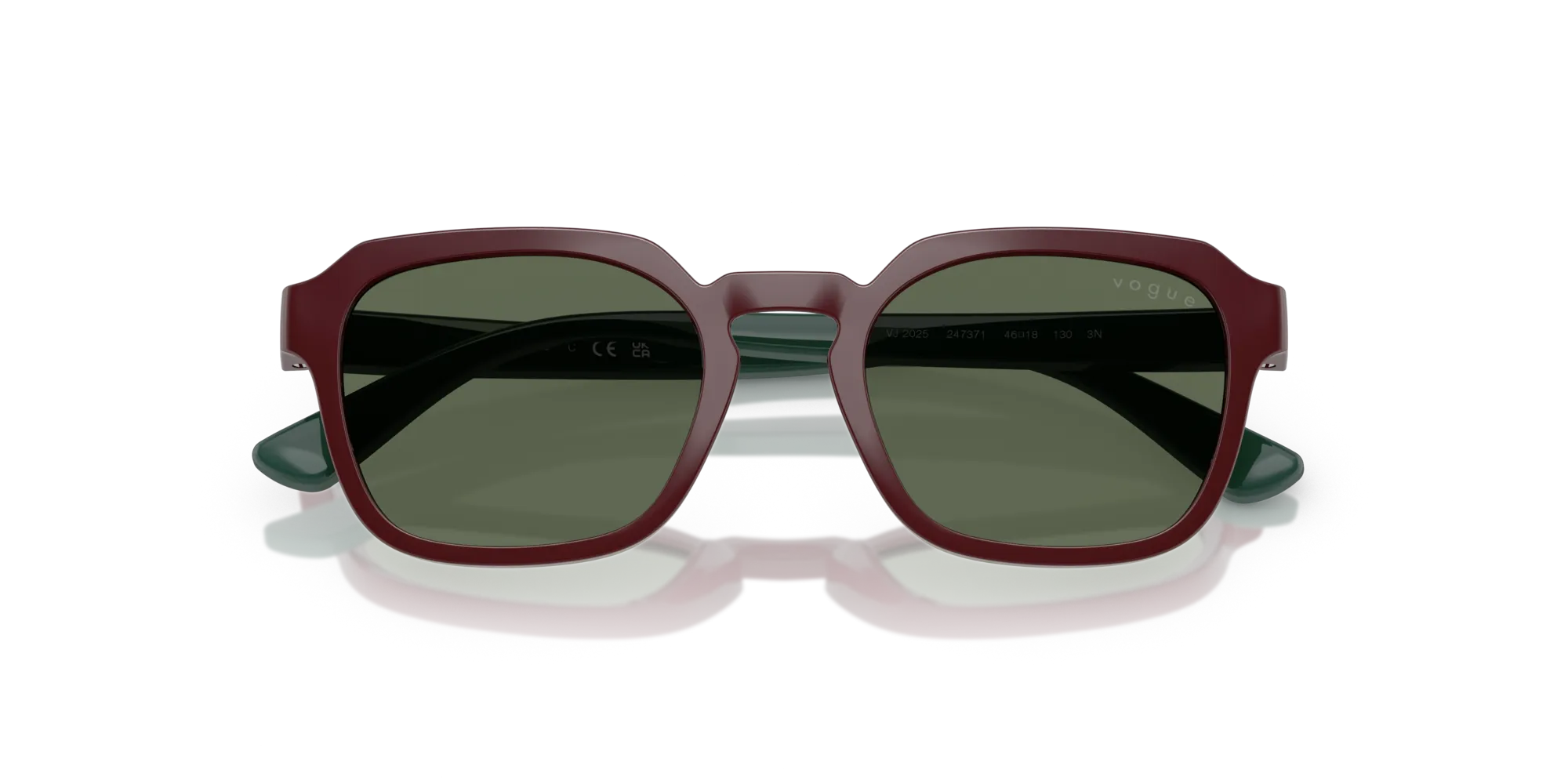 VOGUE EYEWEAR VJ2025 247371 Occhiali da sole Nylon Rosso Verde Geometrica Normale - immagine 2