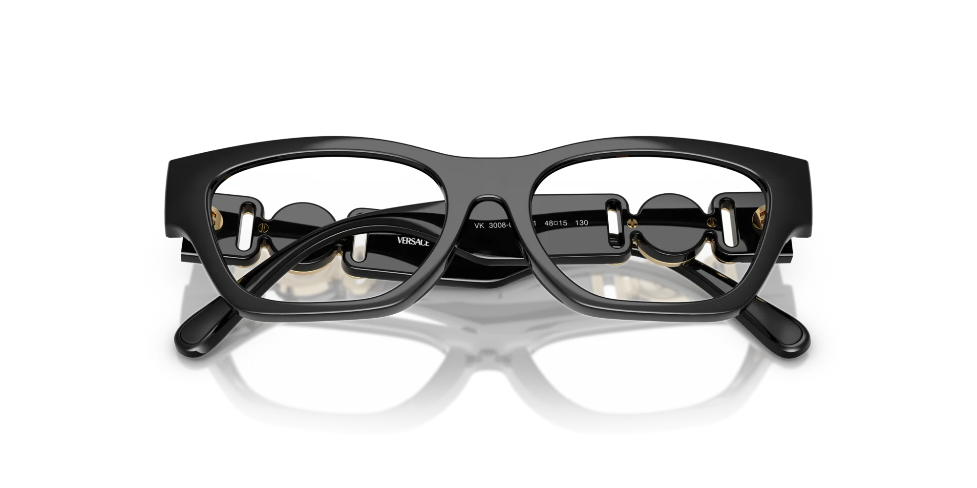 Versace VK3008U GB1 Montature da vista Iniettato Nero Rotonda Normale - immagine 2