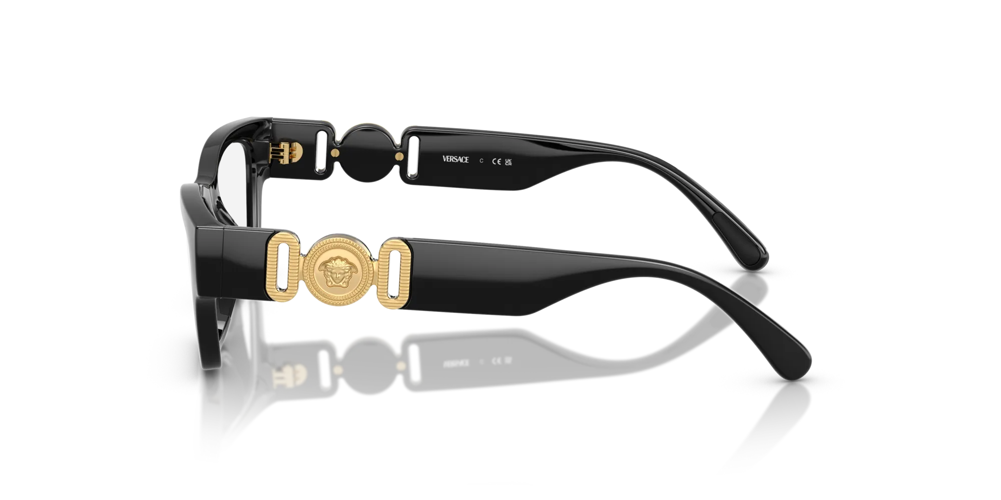 Versace VK3008U GB1 Montature da vista Iniettato Nero Rotonda Normale - immagine 4